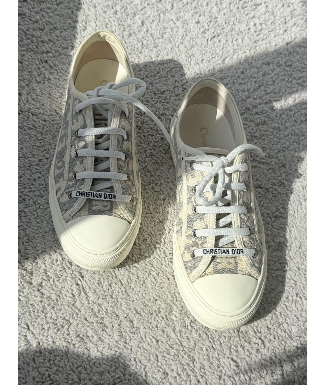 CHRISTIAN DIOR Белые текстильные кеды, фото 2