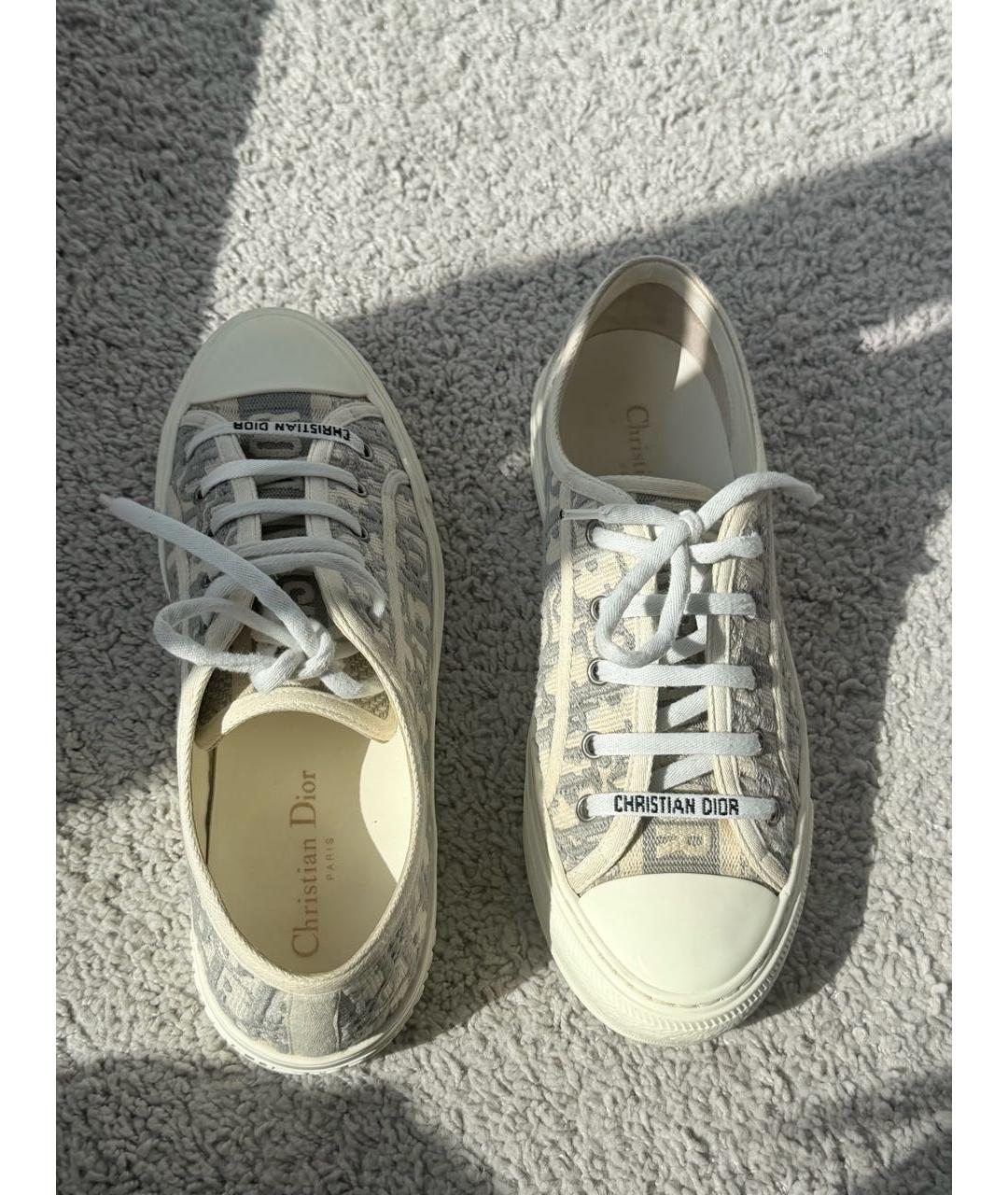 CHRISTIAN DIOR Белые текстильные кеды, фото 4