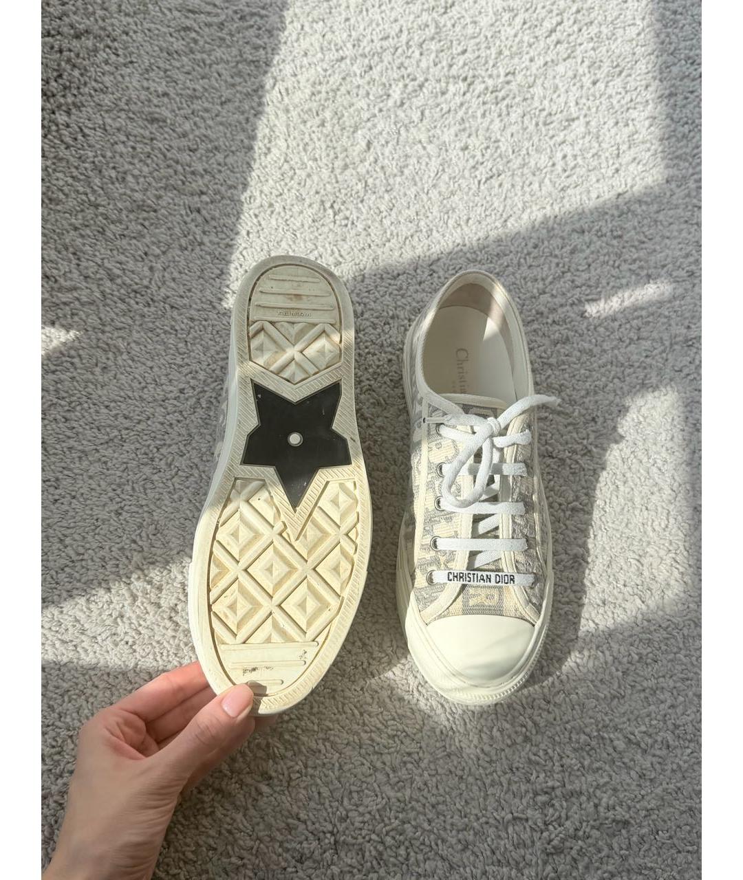 CHRISTIAN DIOR Белые текстильные кеды, фото 5