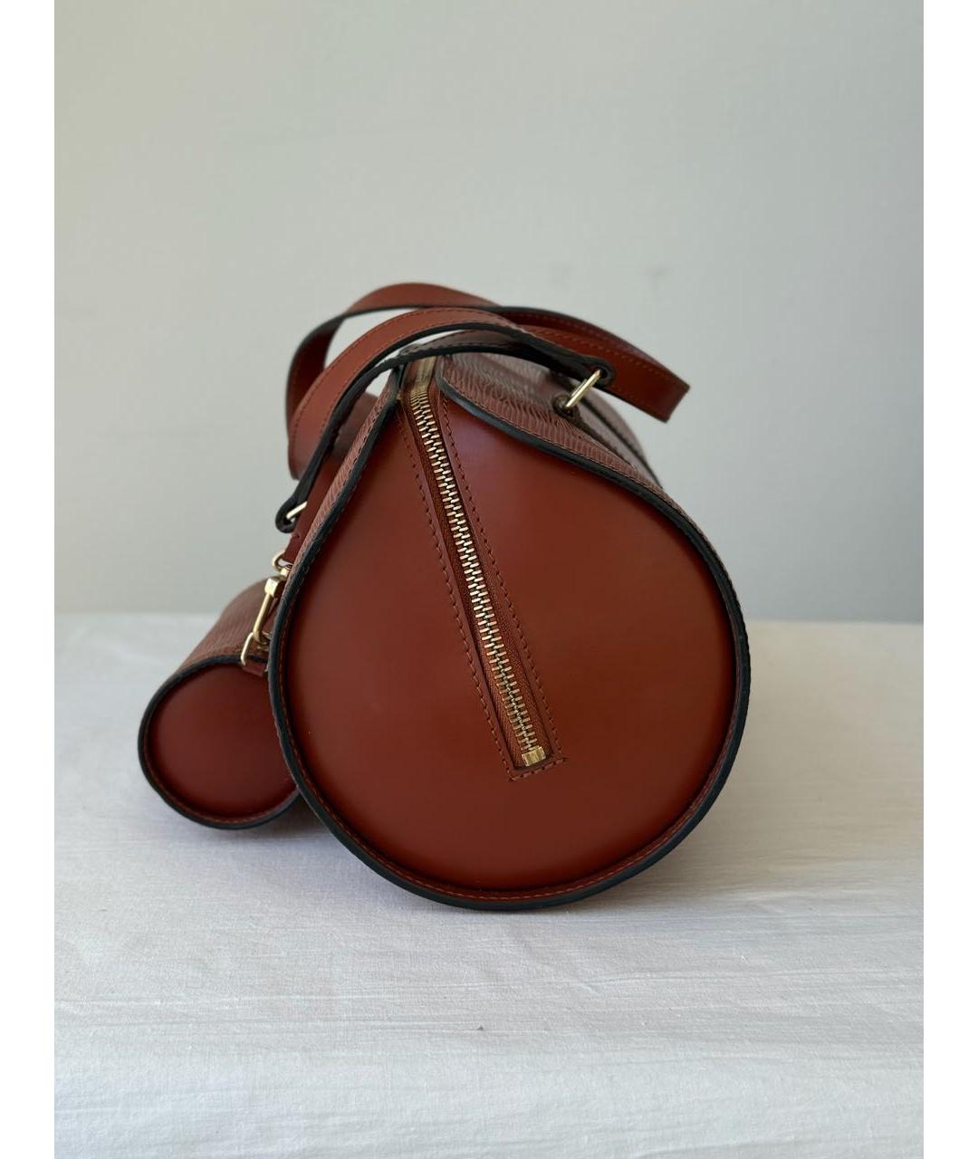 LOUIS VUITTON Коричневая кожаная сумка с короткими ручками, фото 2