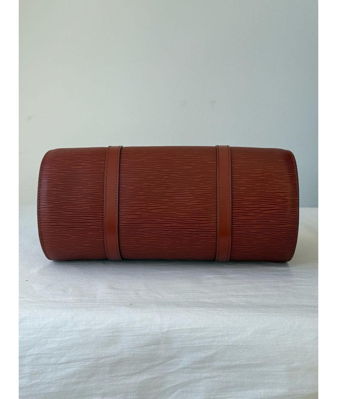 LOUIS VUITTON Коричневая кожаная сумка с короткими ручками, фото 5