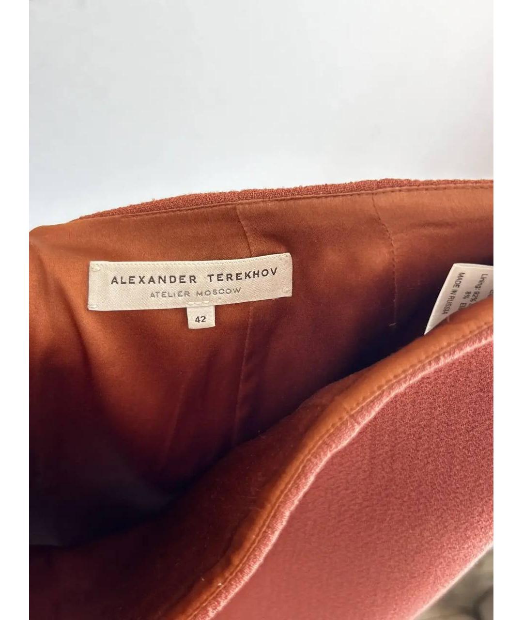 ALEXANDER TEREKHOV Коричневая шерстяная юбка миди, фото 3