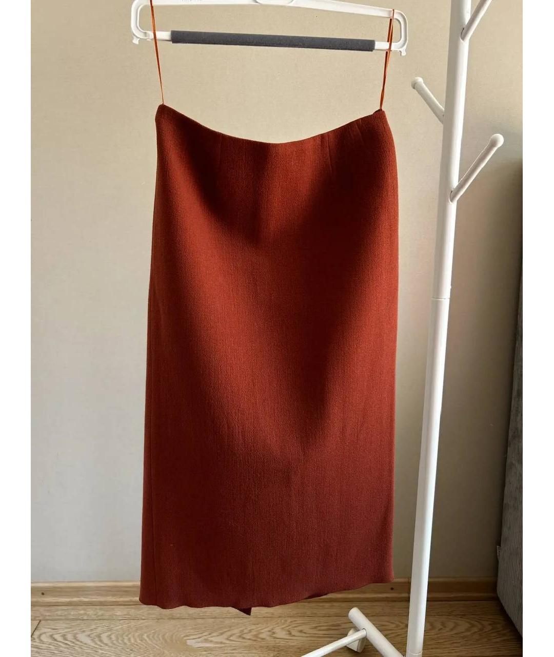 ALEXANDER TEREKHOV Коричневая шерстяная юбка миди, фото 4