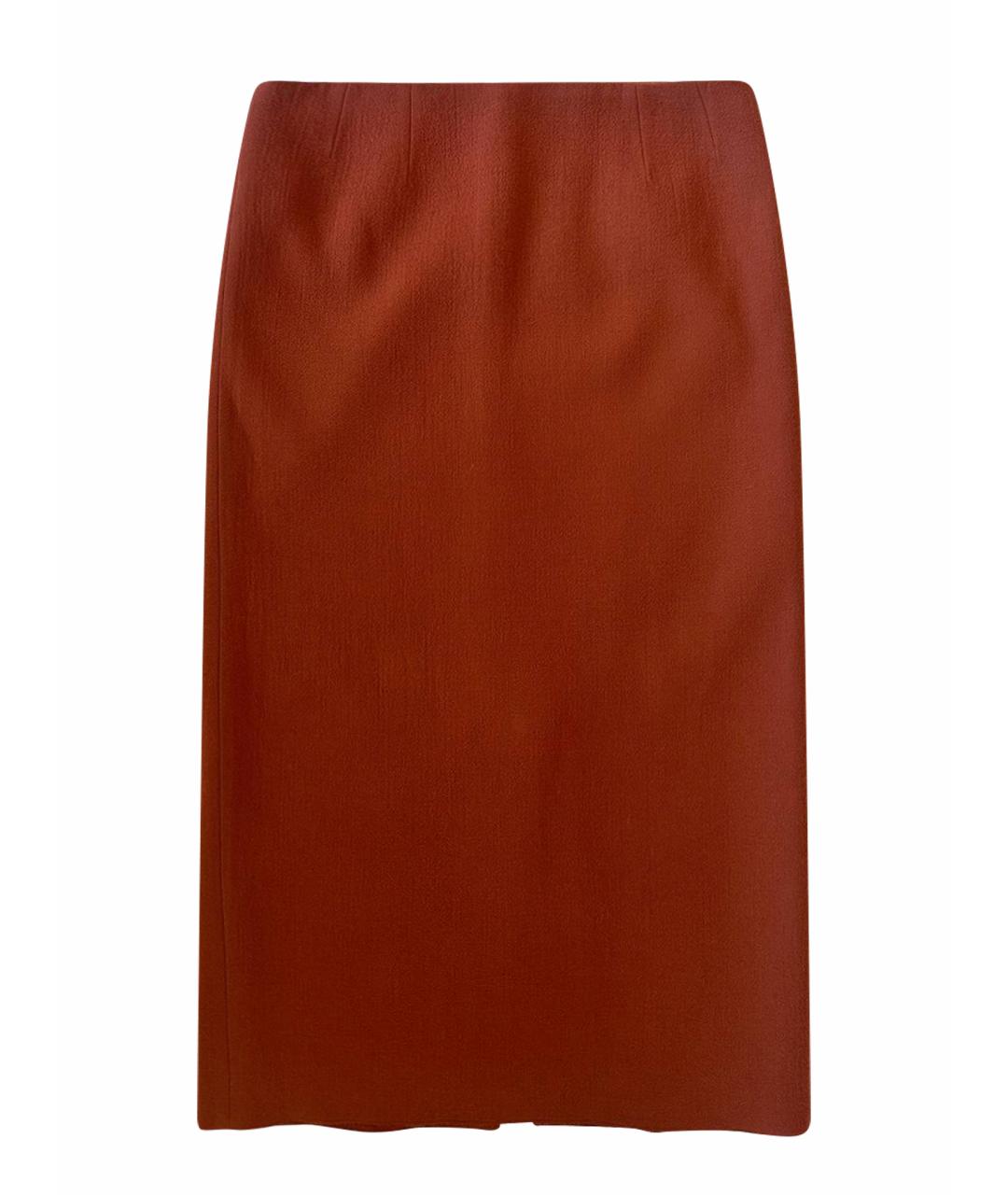 ALEXANDER TEREKHOV Коричневая шерстяная юбка миди, фото 1