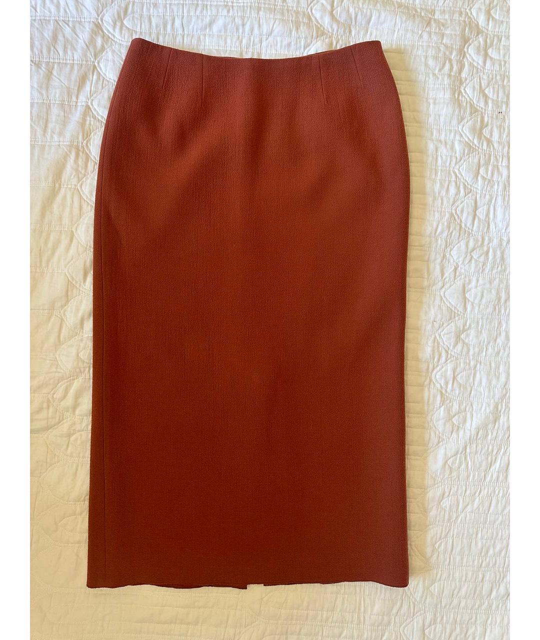 ALEXANDER TEREKHOV Коричневая шерстяная юбка миди, фото 6