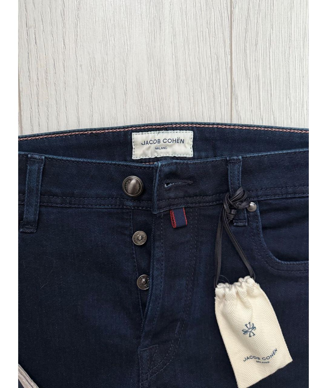 JACOB COHEN Темно-синие хлопко-эластановые прямые джинсы, фото 6
