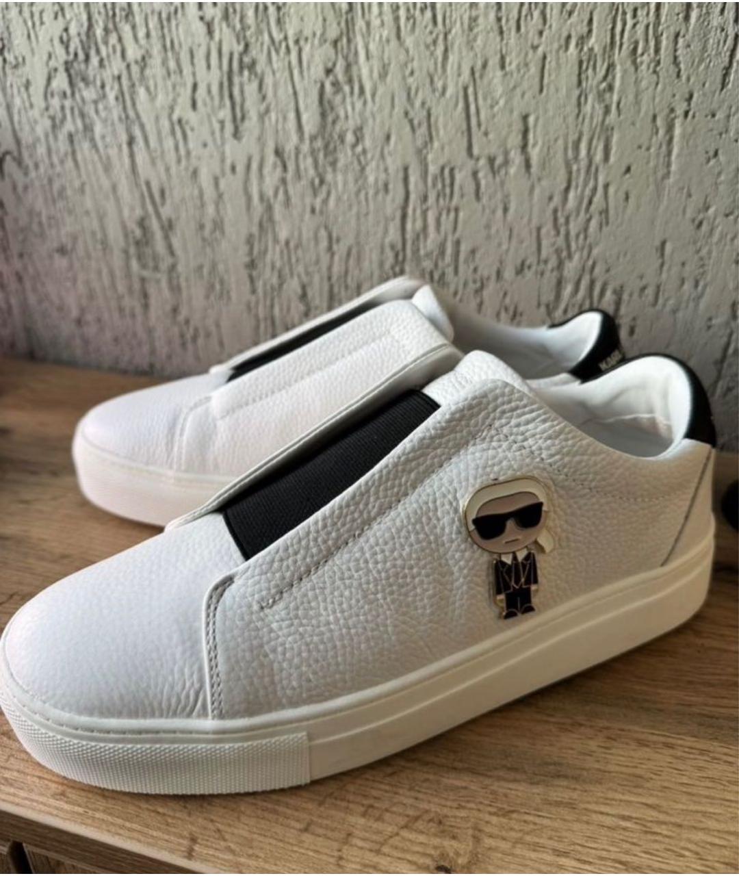 KARL LAGERFELD Белые кожаные кеды, фото 6