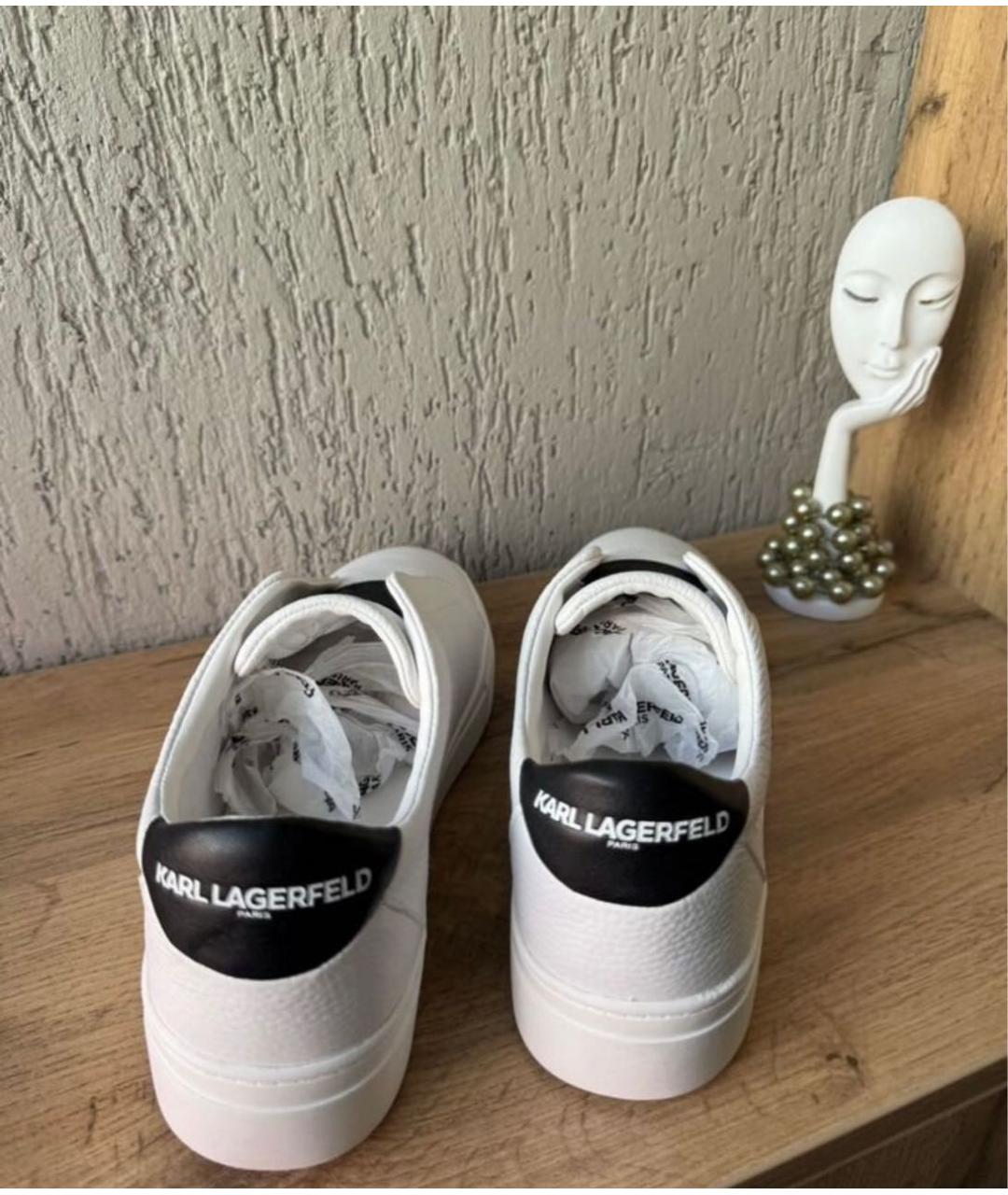 KARL LAGERFELD Белые кожаные кеды, фото 4