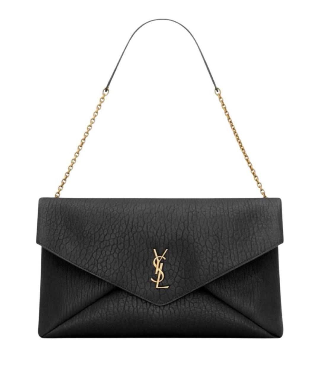 SAINT LAURENT Черная кожаная сумка через плечо, фото 1