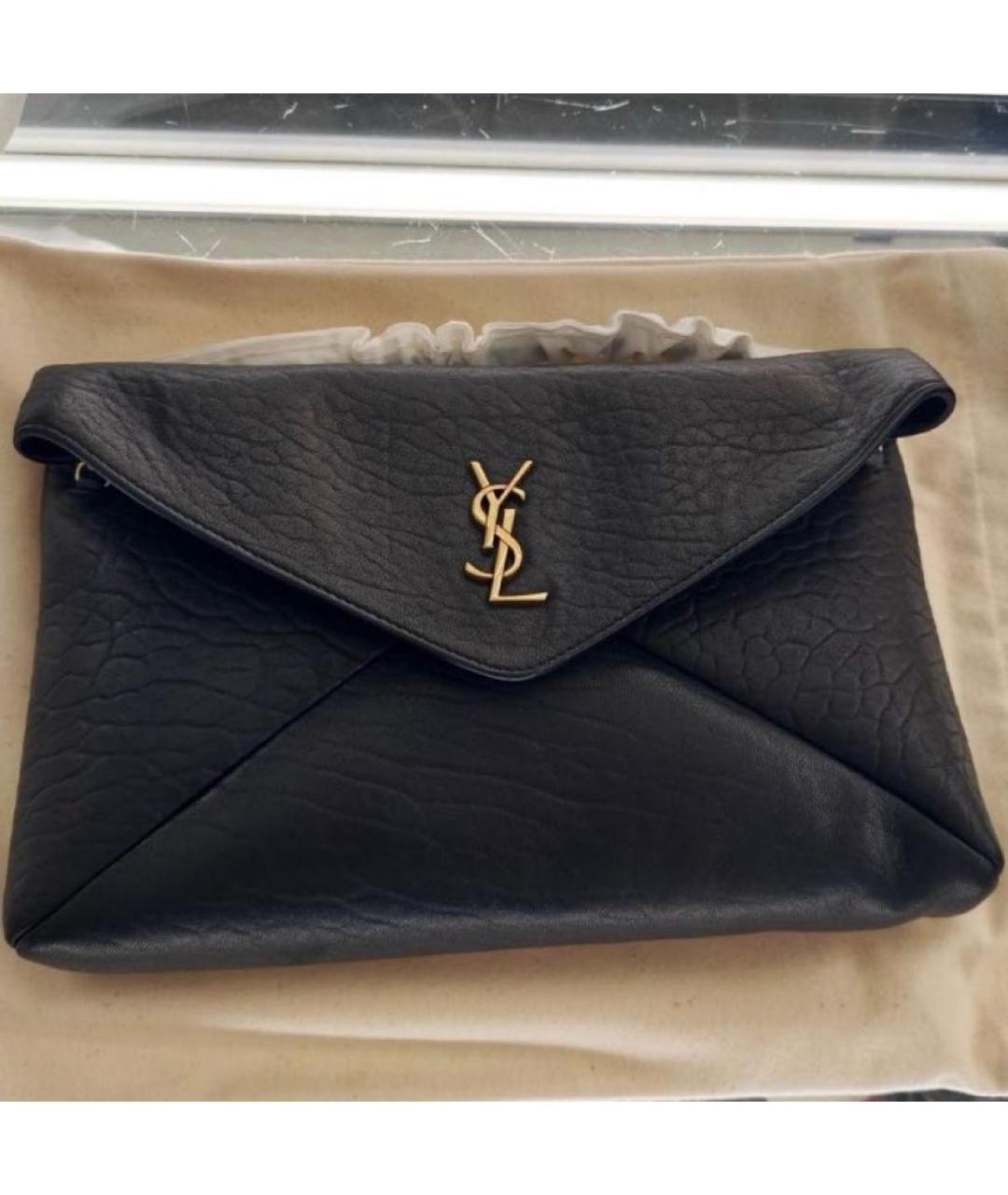SAINT LAURENT Черная кожаная сумка через плечо, фото 6