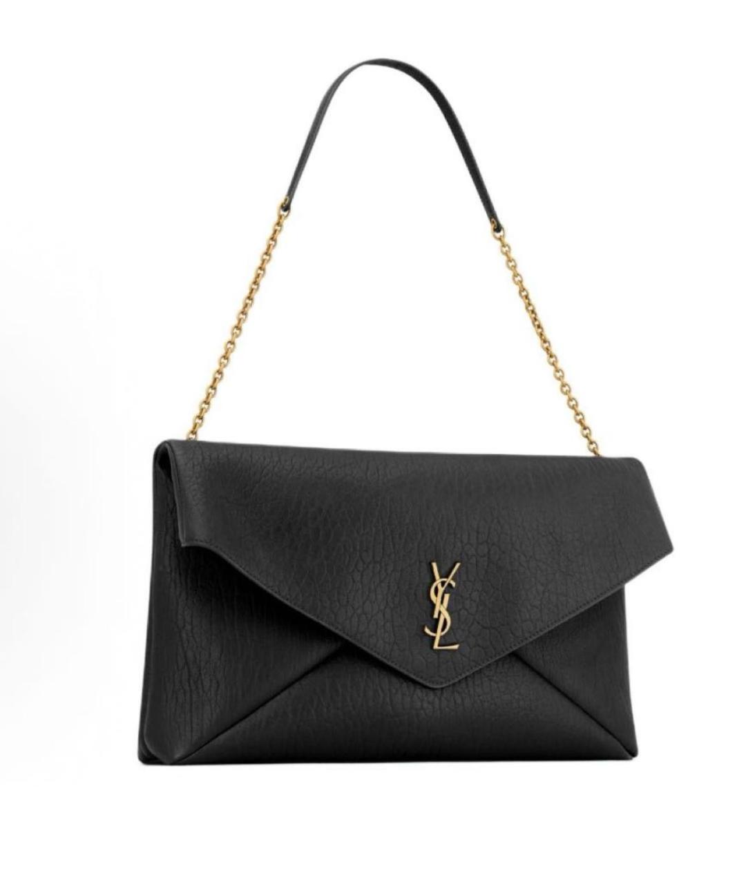 SAINT LAURENT Черная кожаная сумка через плечо, фото 2