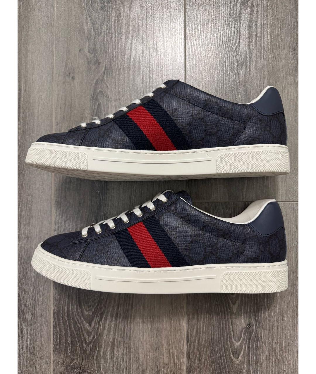 GUCCI Темно-синие низкие кроссовки / кеды, фото 5
