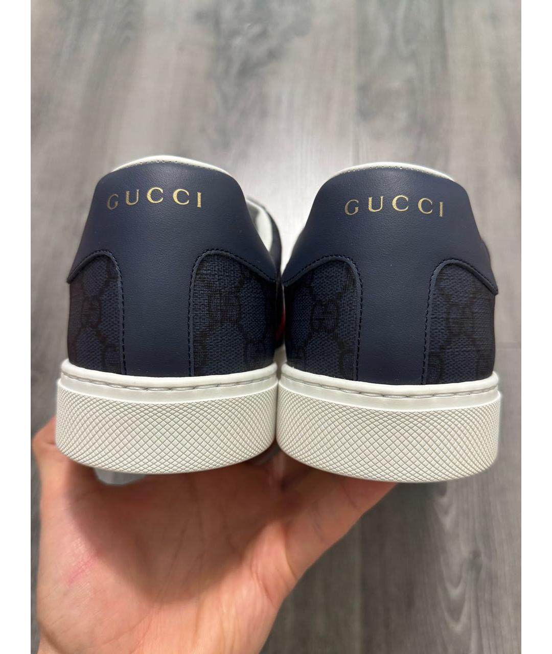 GUCCI Темно-синие низкие кроссовки / кеды, фото 4