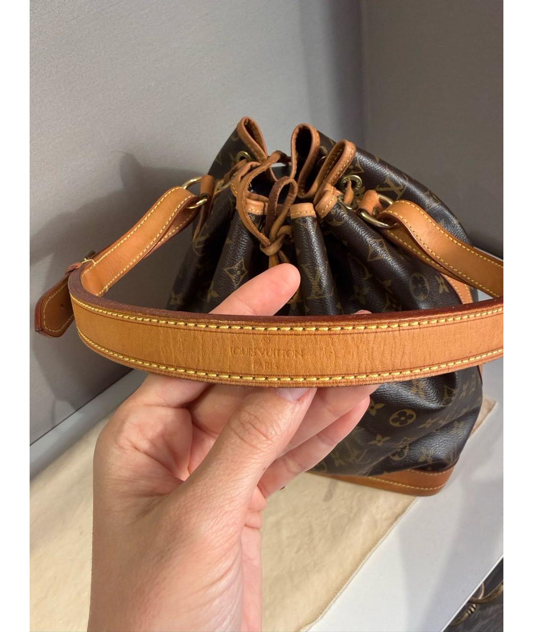 LOUIS VUITTON Коричневая кожаная сумка через плечо, фото 7