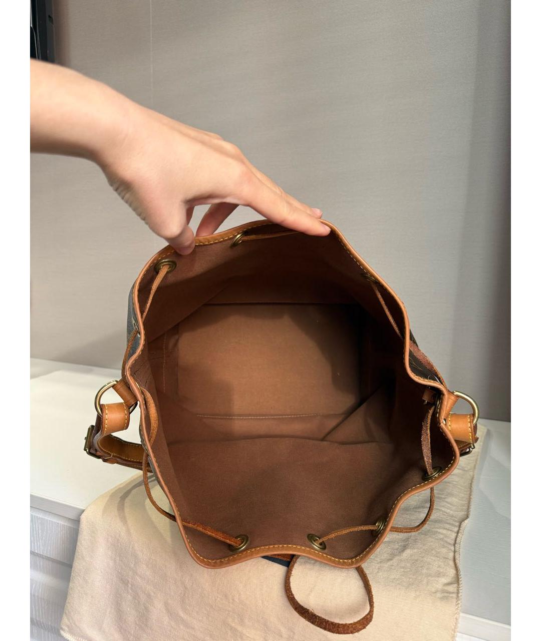 LOUIS VUITTON Коричневая кожаная сумка через плечо, фото 8