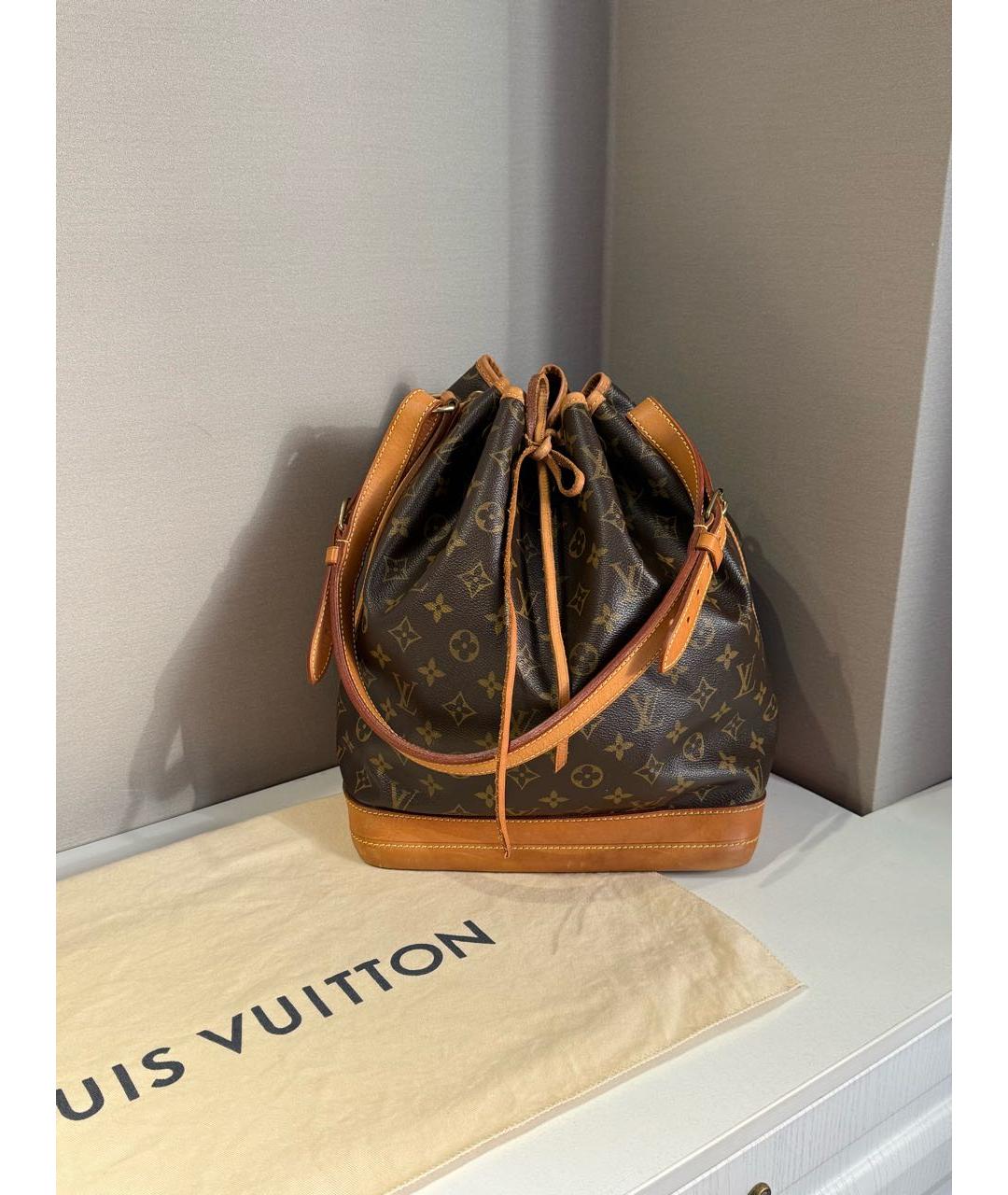 LOUIS VUITTON Коричневая кожаная сумка через плечо, фото 9