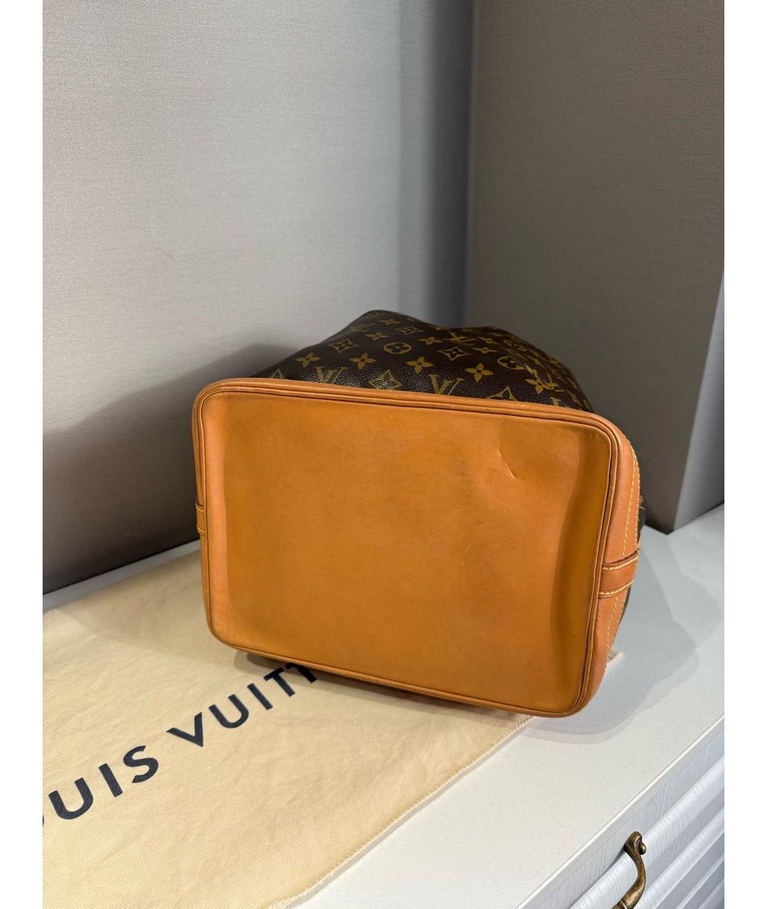 LOUIS VUITTON Коричневая кожаная сумка через плечо, фото 3