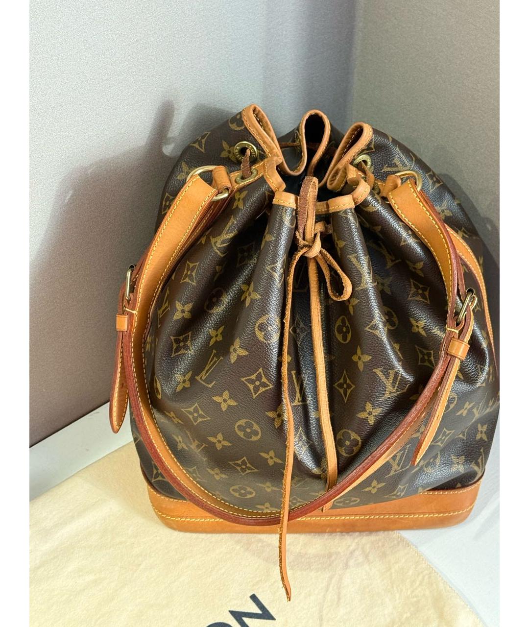 LOUIS VUITTON Коричневая кожаная сумка через плечо, фото 2