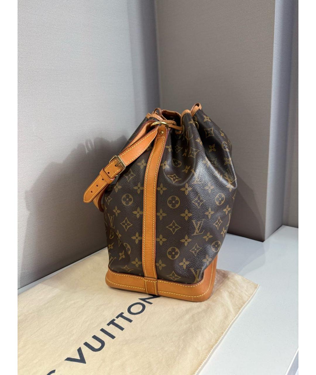 LOUIS VUITTON Коричневая кожаная сумка через плечо, фото 4