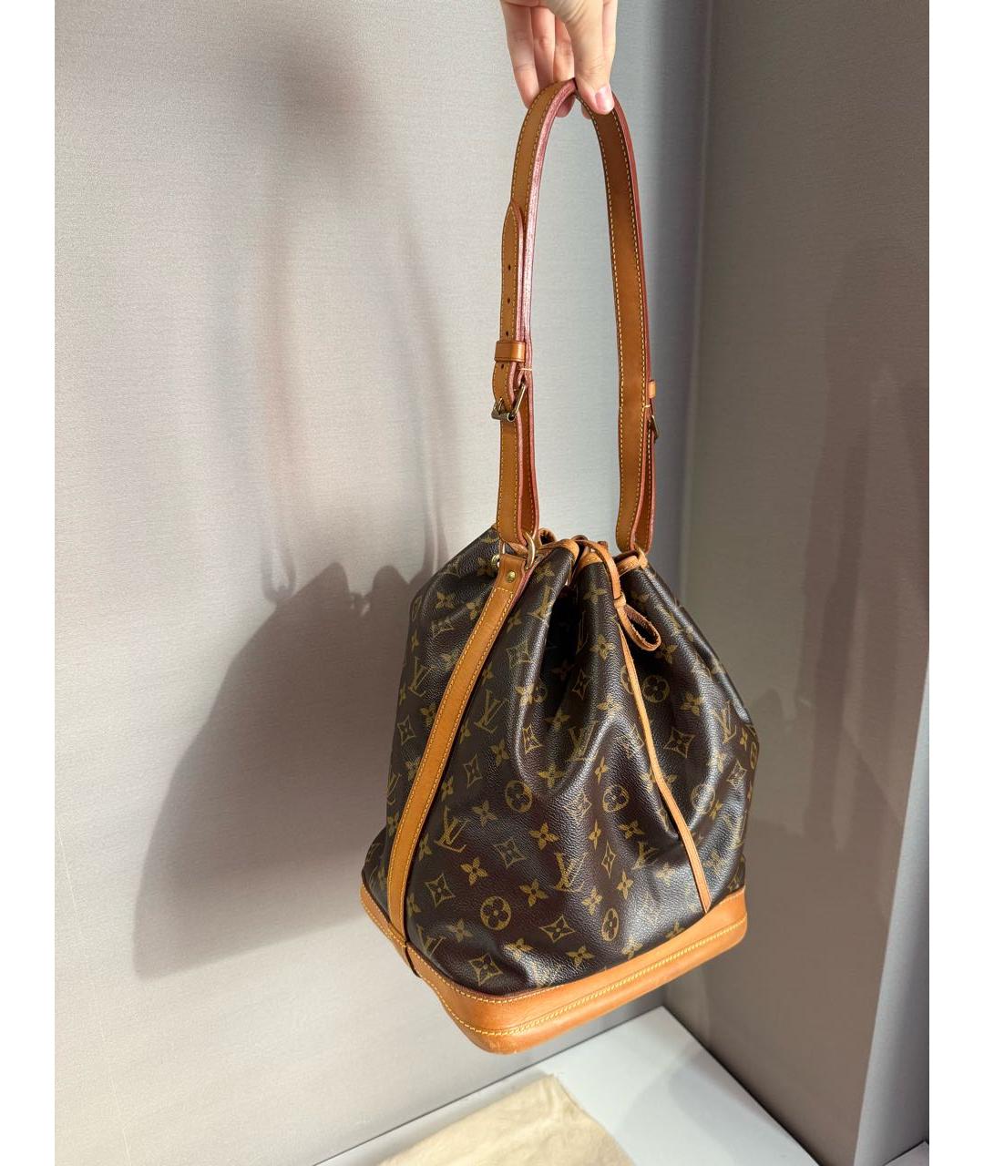 LOUIS VUITTON Коричневая кожаная сумка через плечо, фото 5