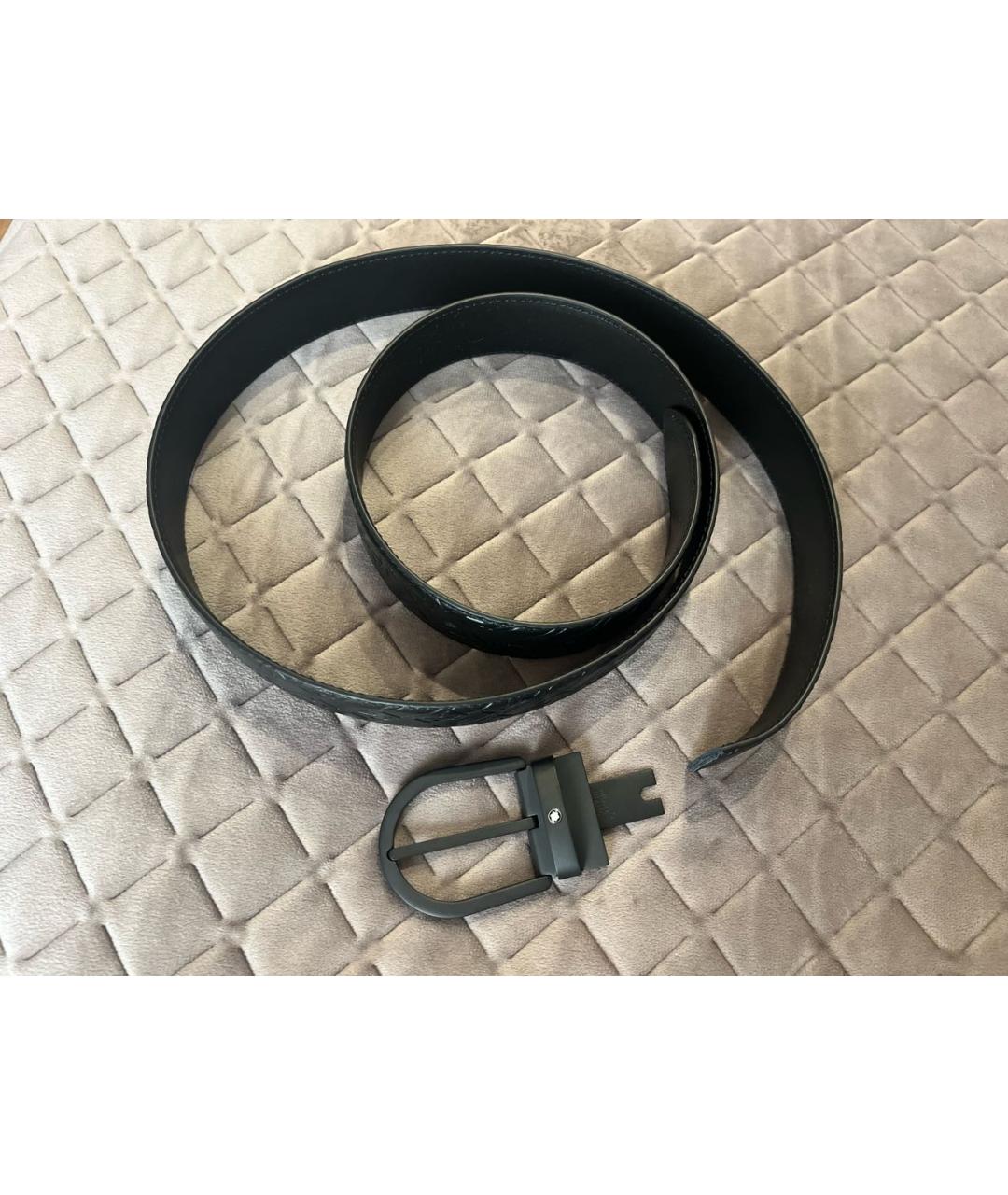MONTBLANC Черный кожаный ремень, фото 9