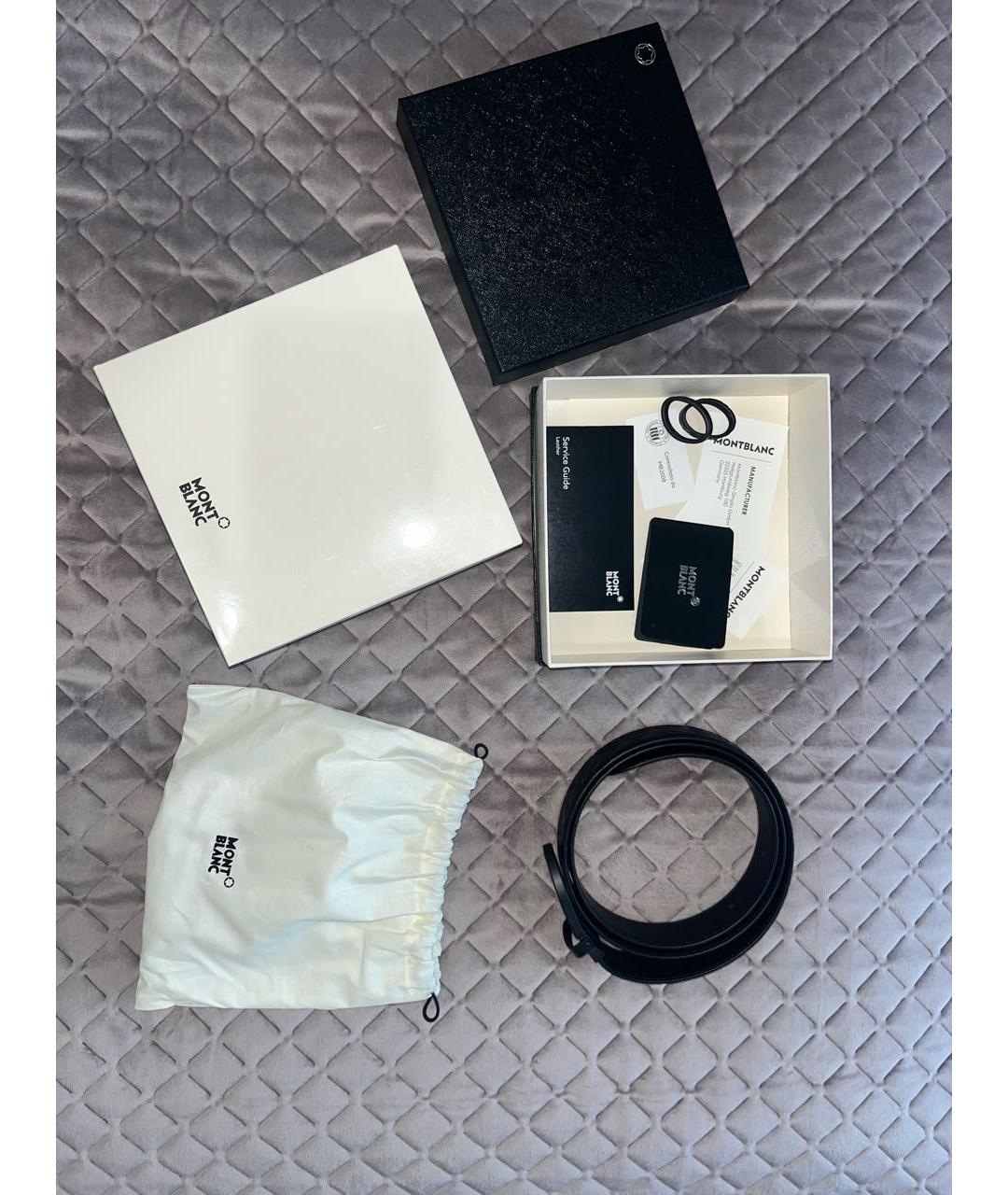 MONTBLANC Черный кожаный ремень, фото 8