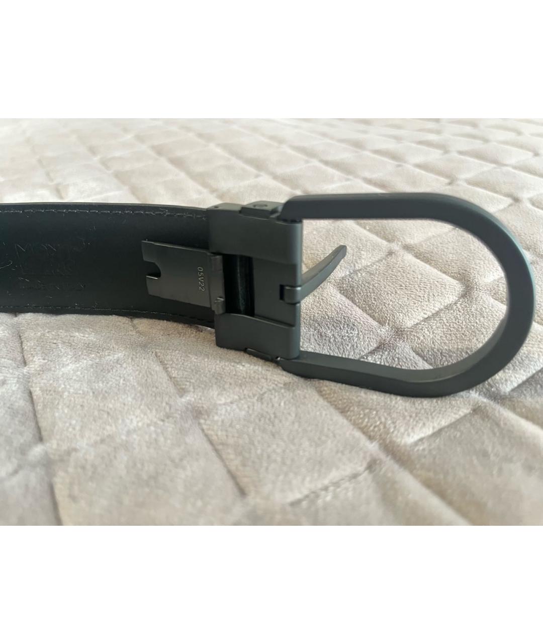 MONTBLANC Черный кожаный ремень, фото 3