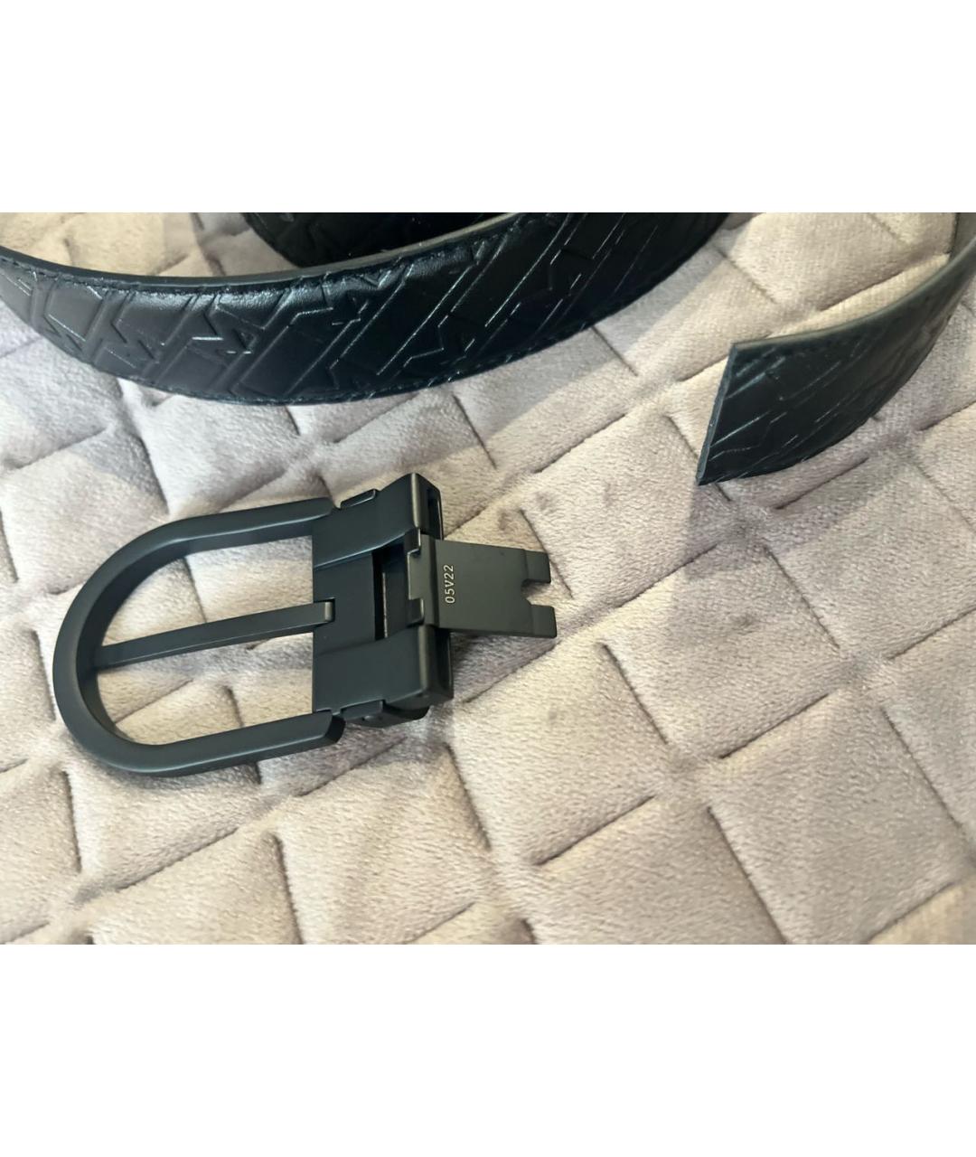 MONTBLANC Черный кожаный ремень, фото 5