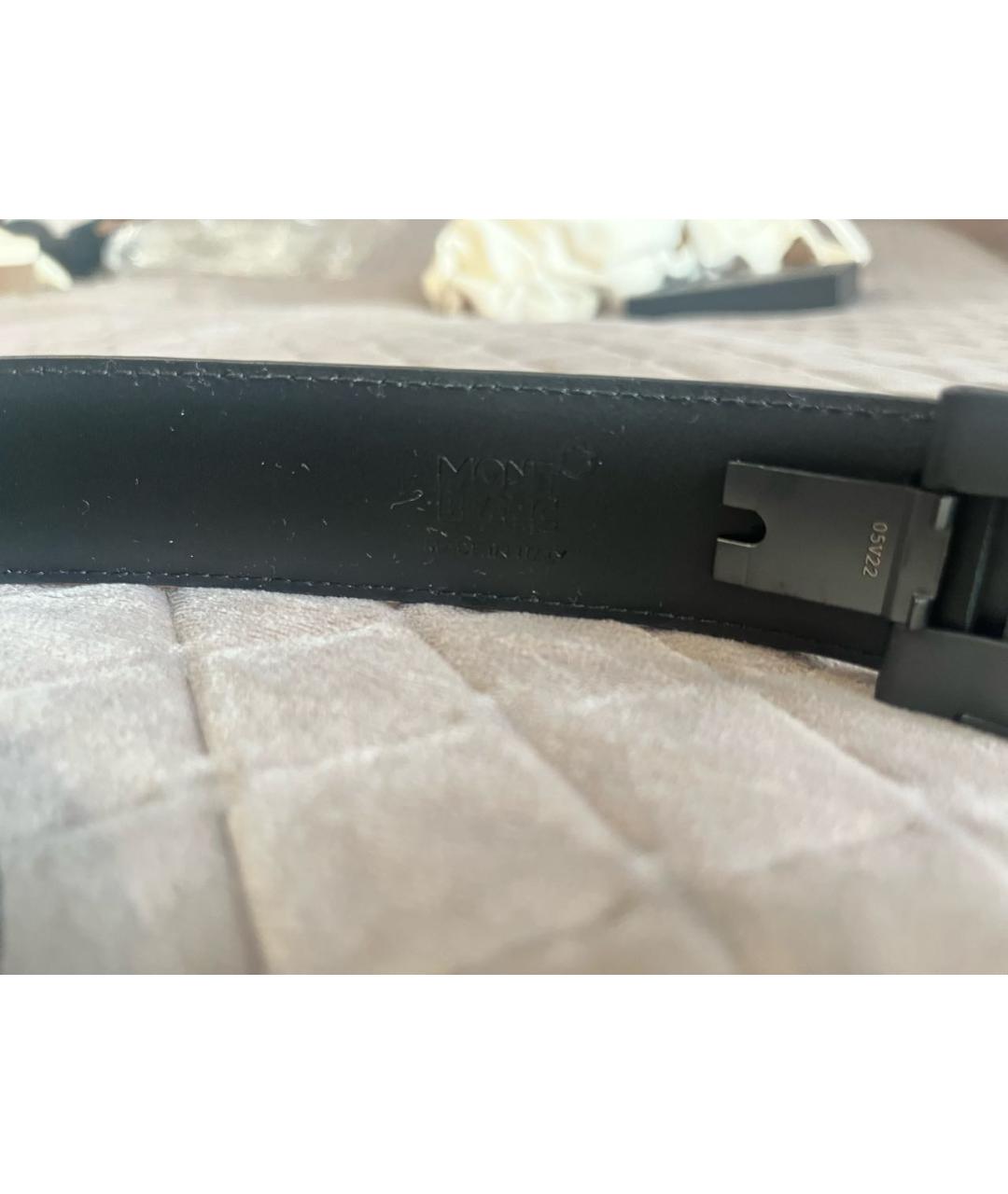 MONTBLANC Черный кожаный ремень, фото 2