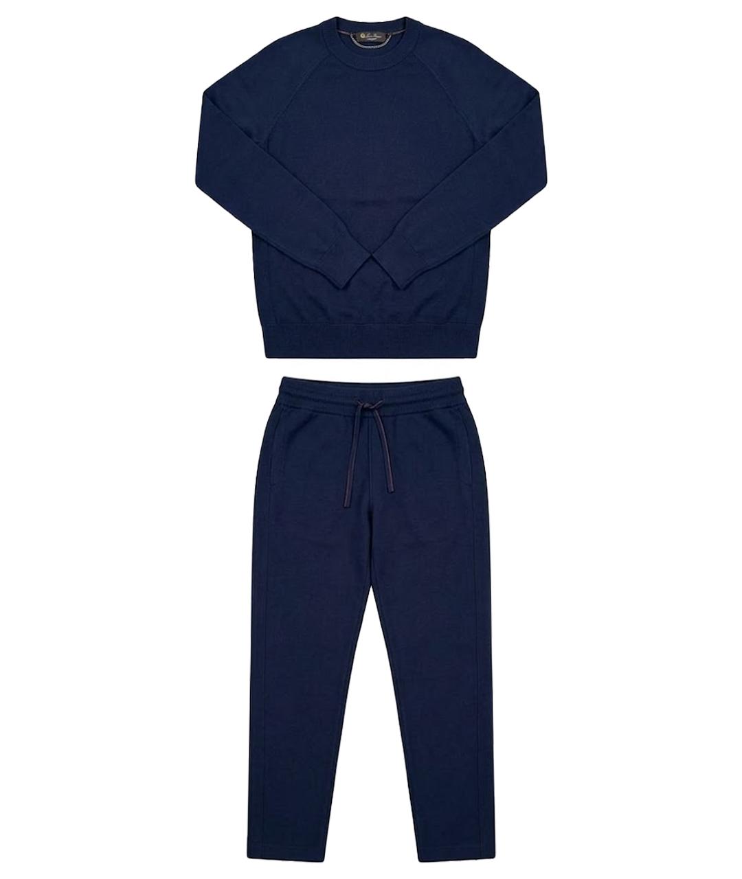 LORO PIANA Темно-синий кашемировый спортивный костюм, фото 1