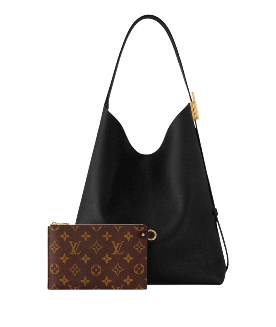 LOUIS VUITTON Черная кожаная сумка тоут, фото 1