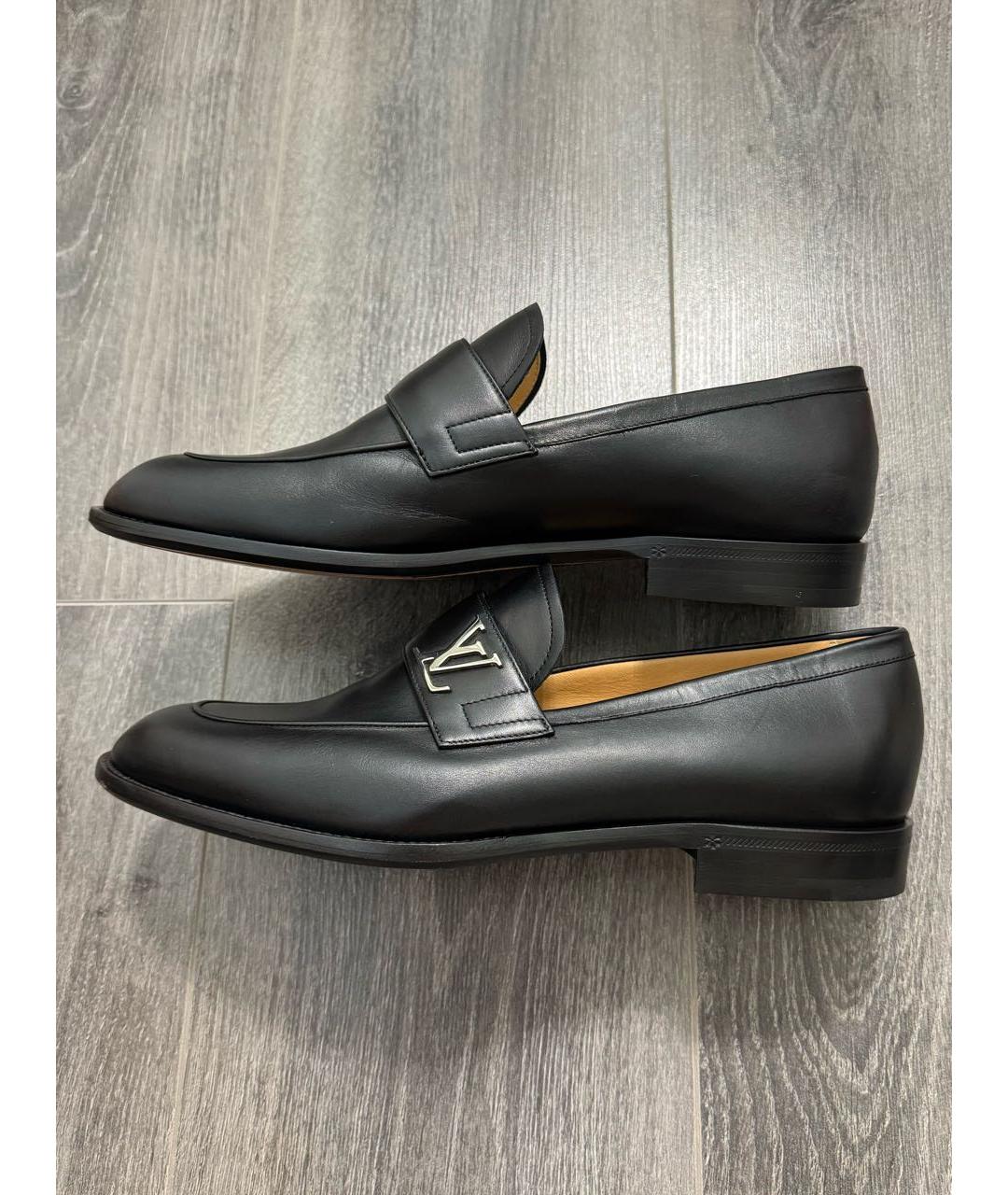 LOUIS VUITTON Черные кожаные лоферы, фото 9