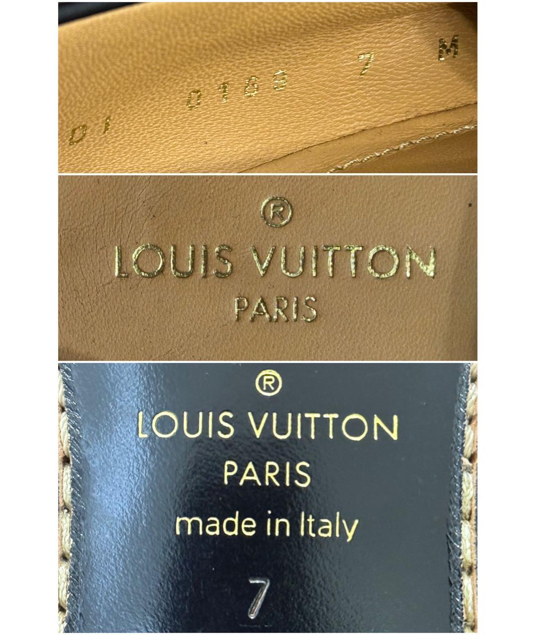 LOUIS VUITTON Черные кожаные лоферы, фото 8