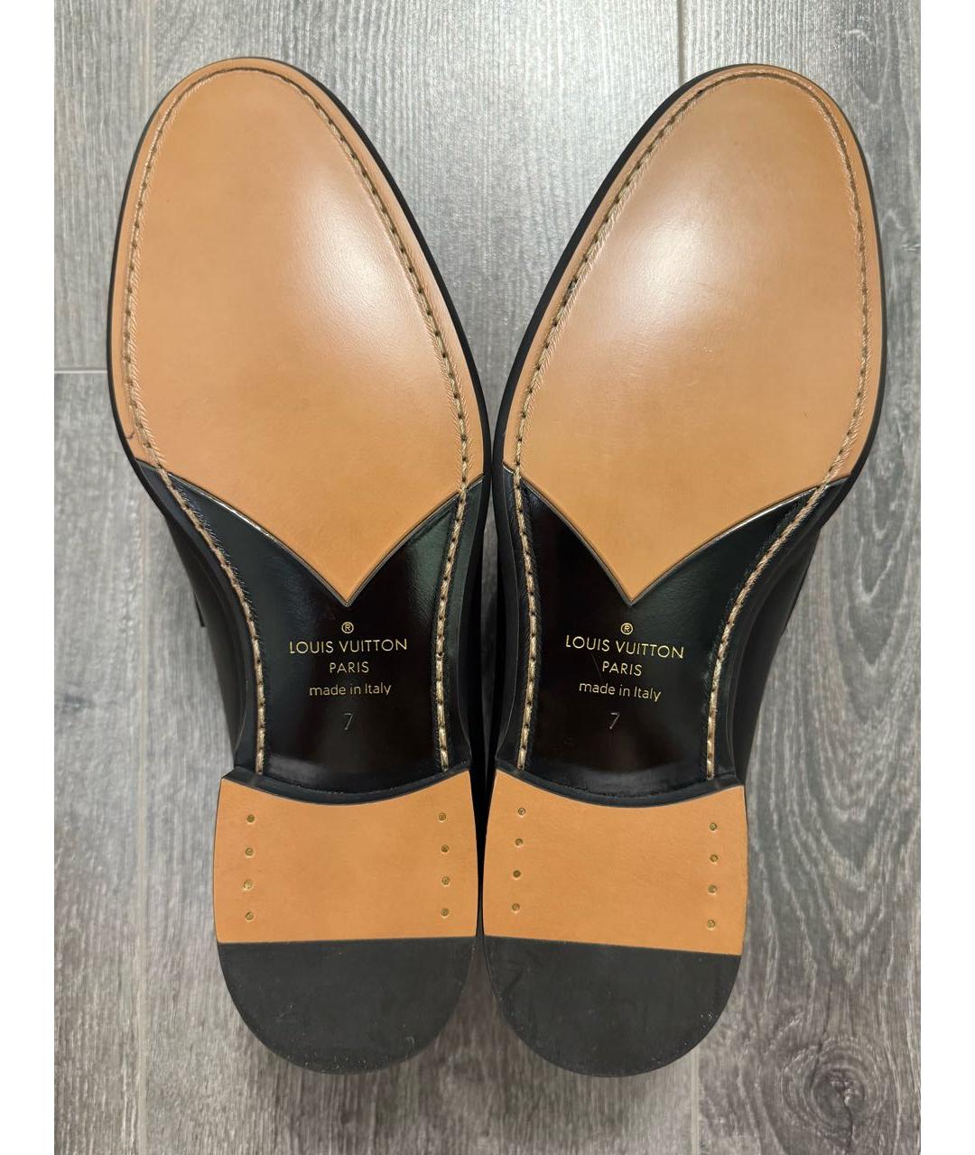 LOUIS VUITTON Черные кожаные лоферы, фото 6
