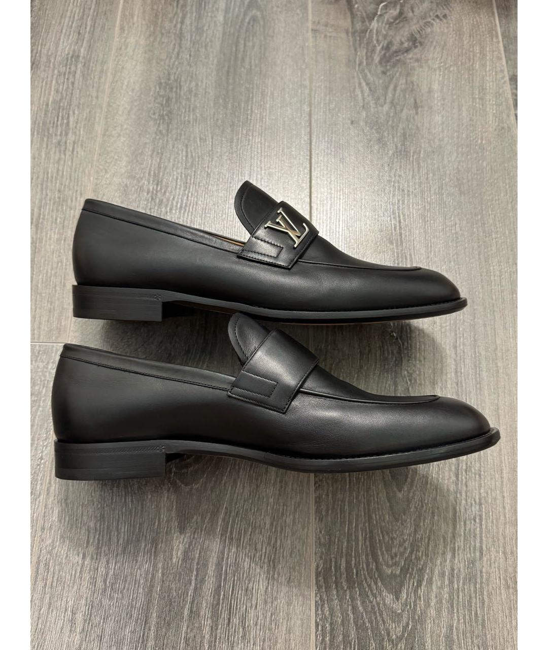 LOUIS VUITTON Черные кожаные лоферы, фото 5