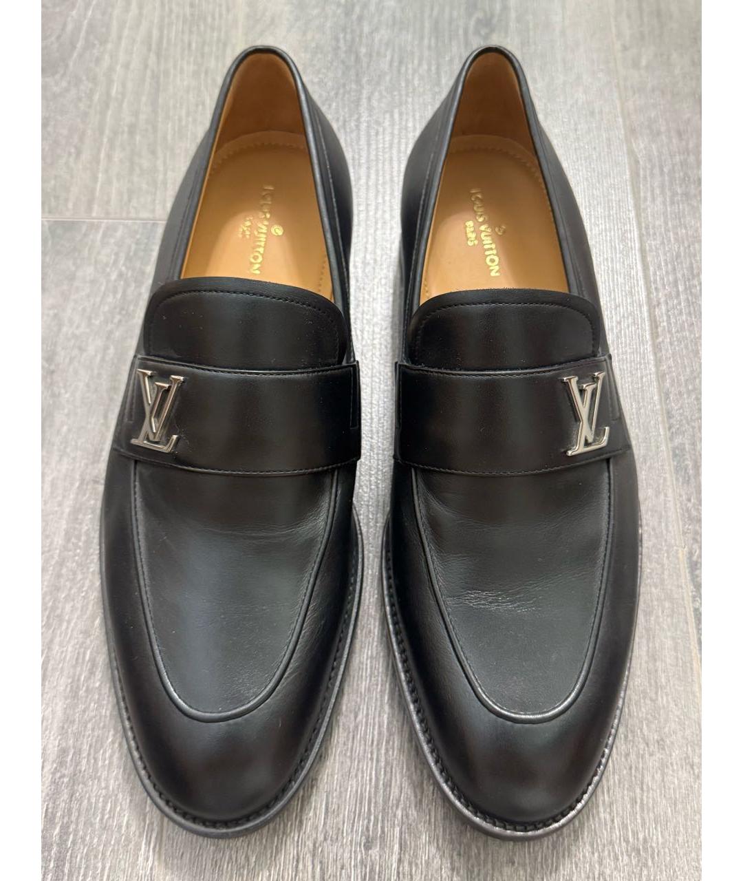 LOUIS VUITTON Черные кожаные лоферы, фото 3
