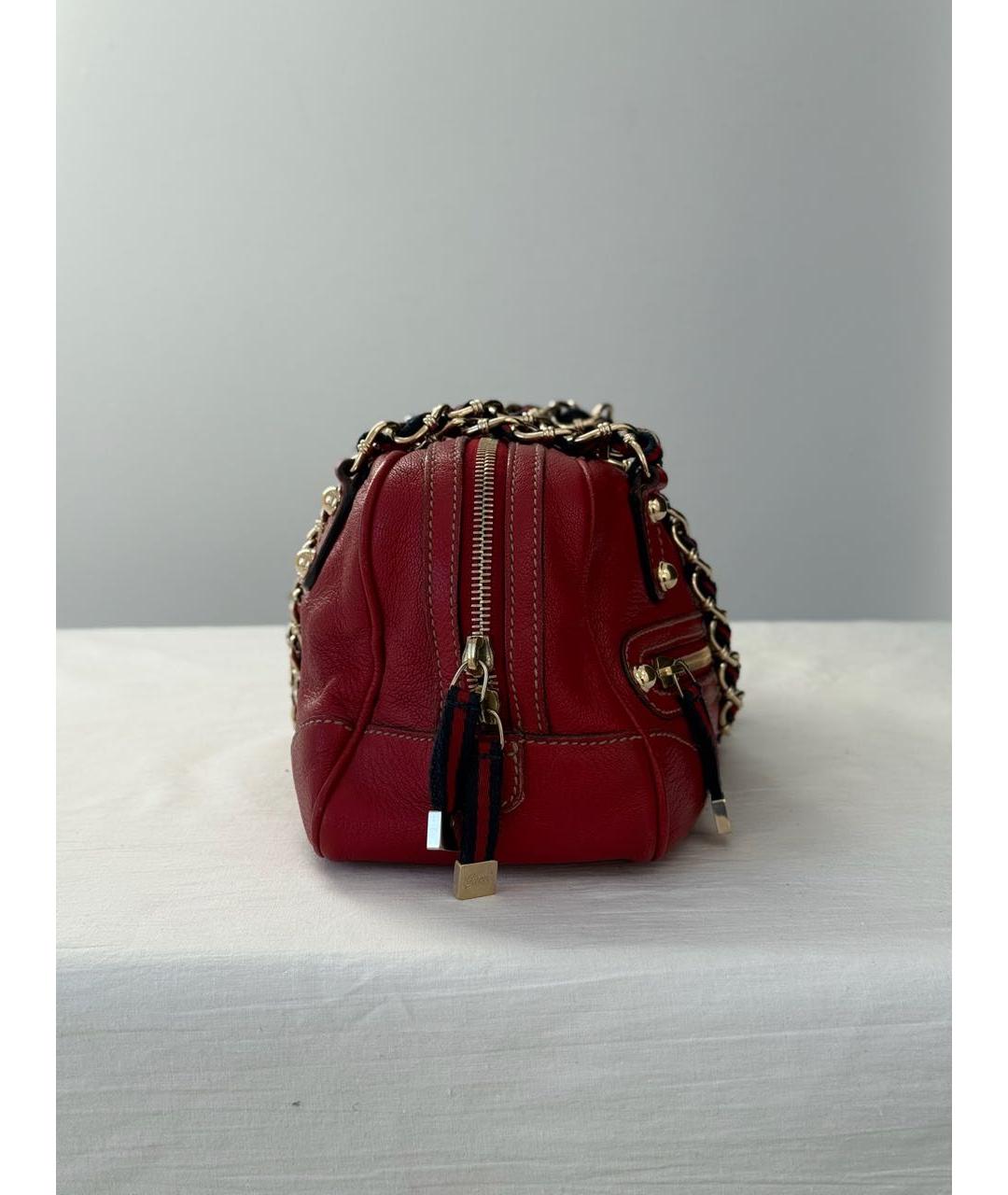 GUCCI Красная кожаная сумка с короткими ручками, фото 4