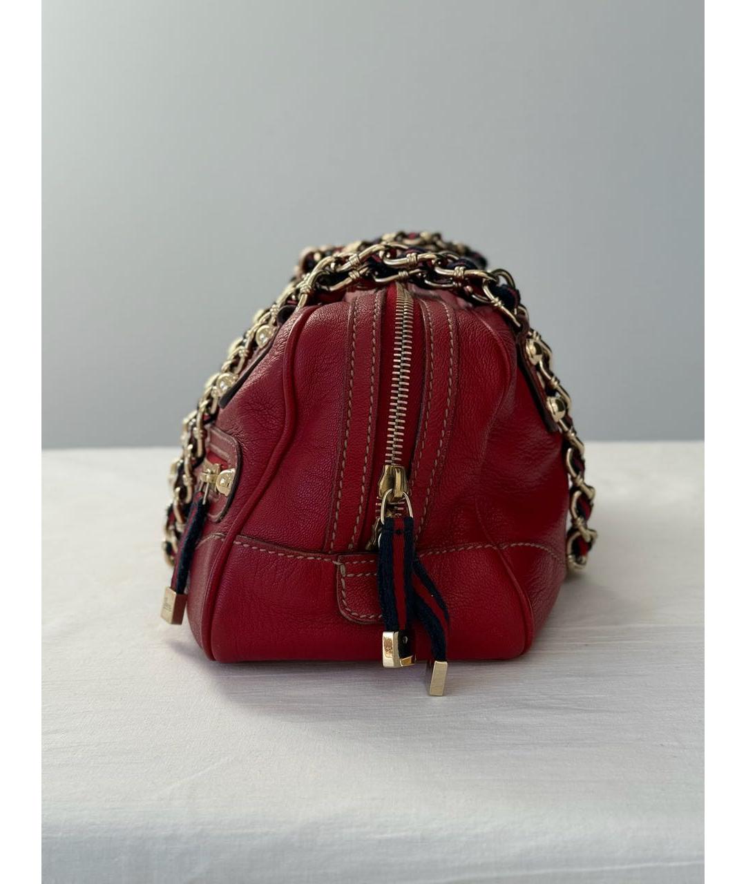 GUCCI Красная кожаная сумка с короткими ручками, фото 3