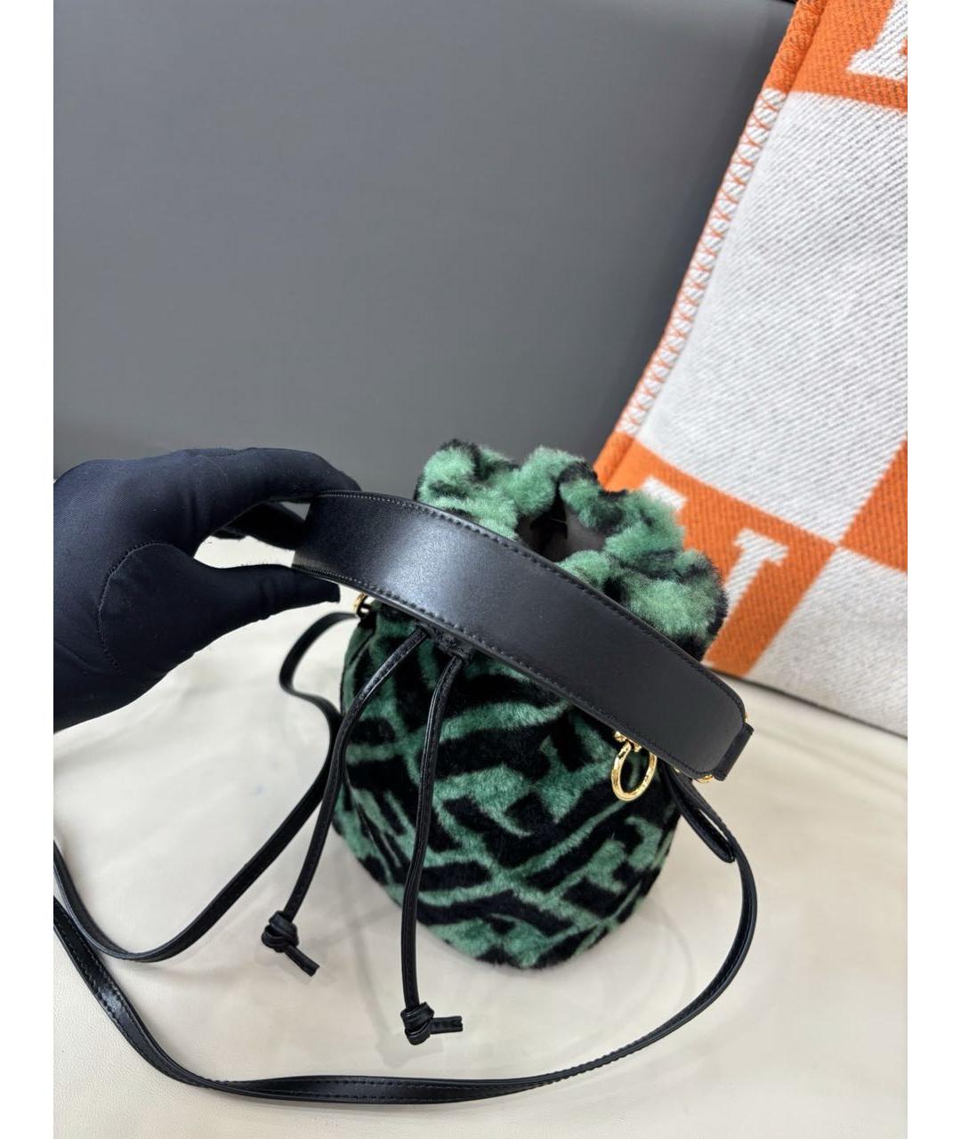 FENDI Зеленая сумка с короткими ручками, фото 6