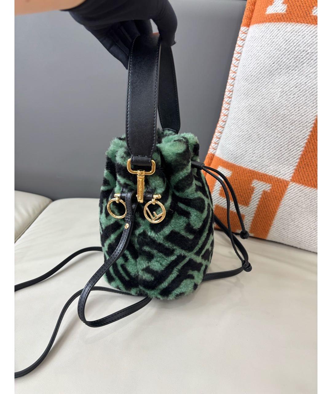 FENDI Зеленая сумка с короткими ручками, фото 3