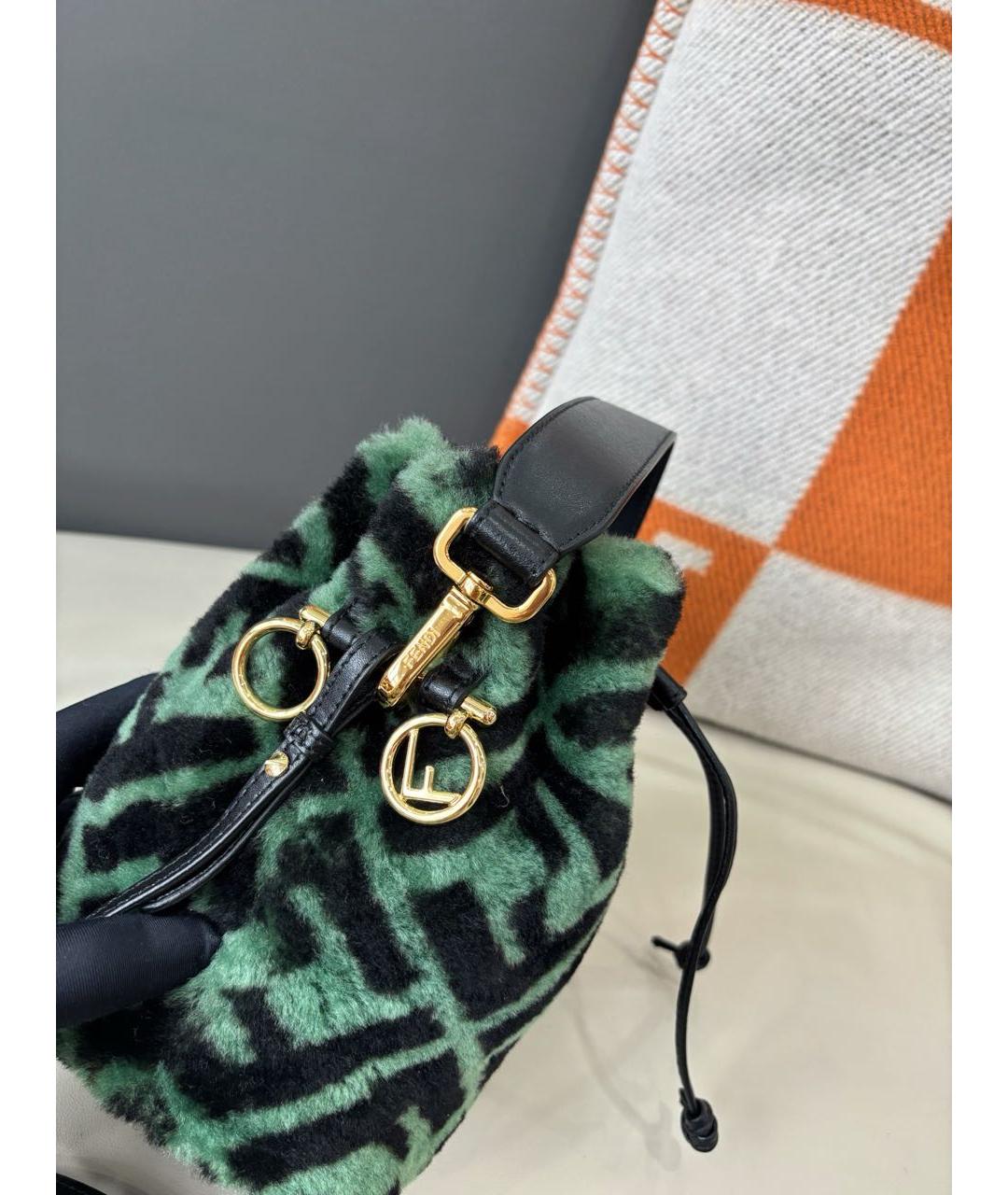 FENDI Зеленая сумка с короткими ручками, фото 4