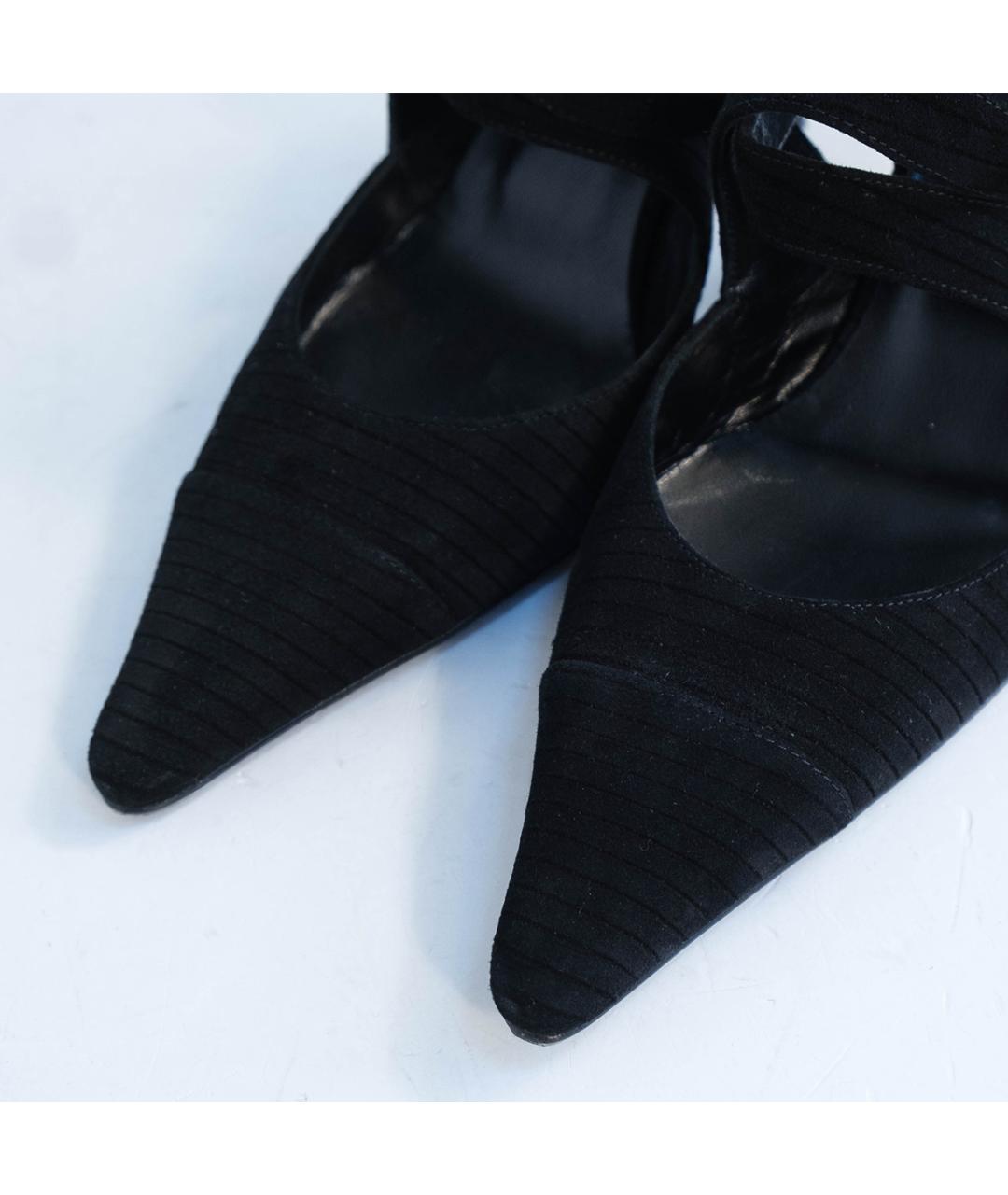 CHANEL Черные нубуковые туфли, фото 3