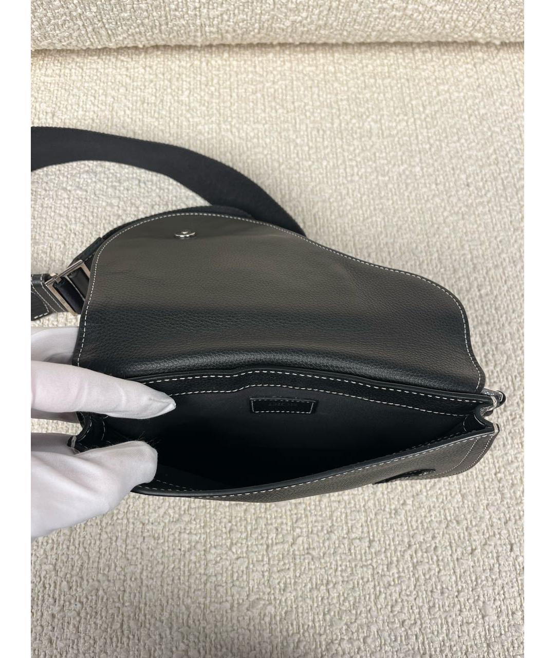 CHRISTIAN DIOR Черная кожаная сумка на плечо, фото 4