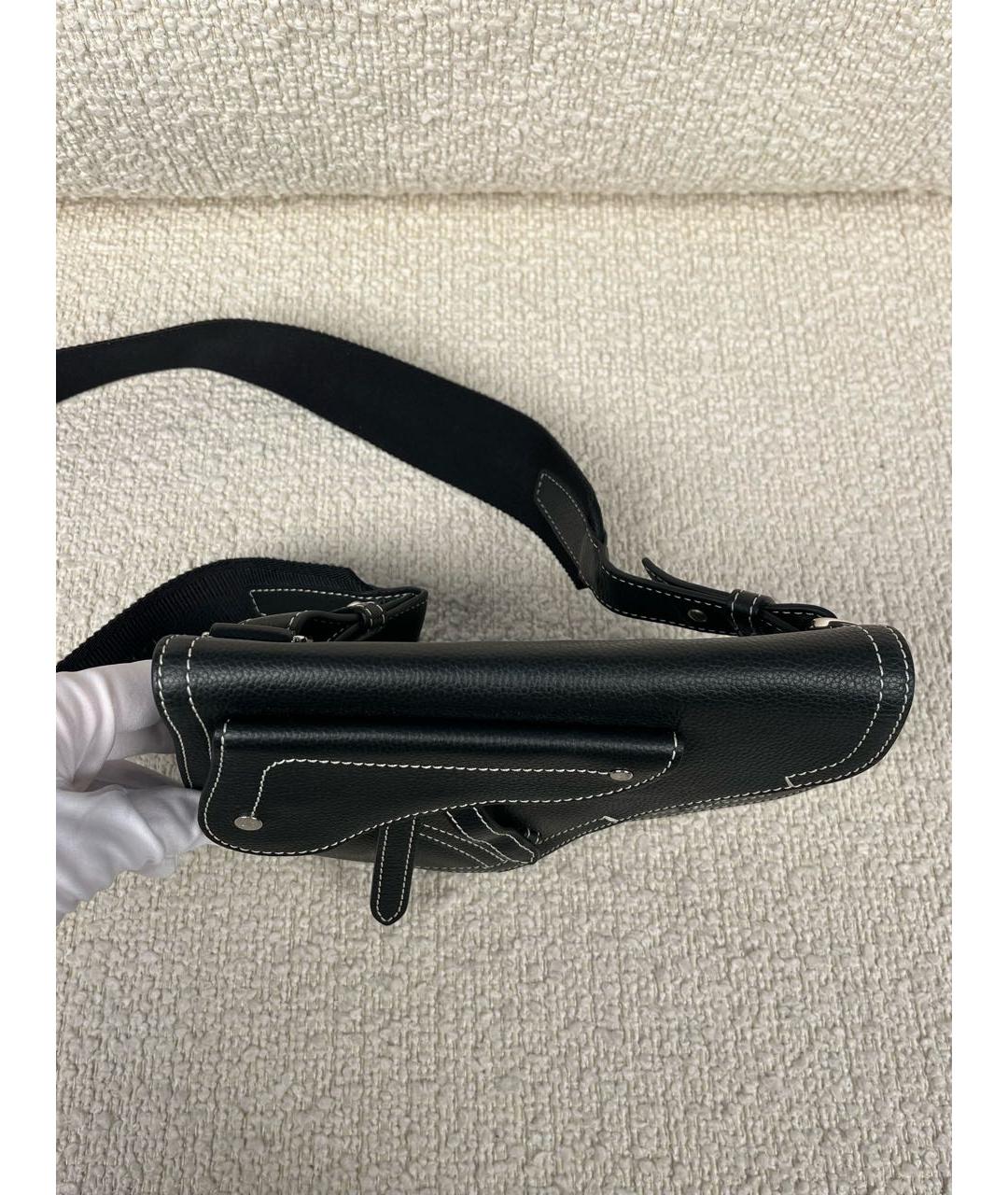 CHRISTIAN DIOR Черная кожаная сумка на плечо, фото 8