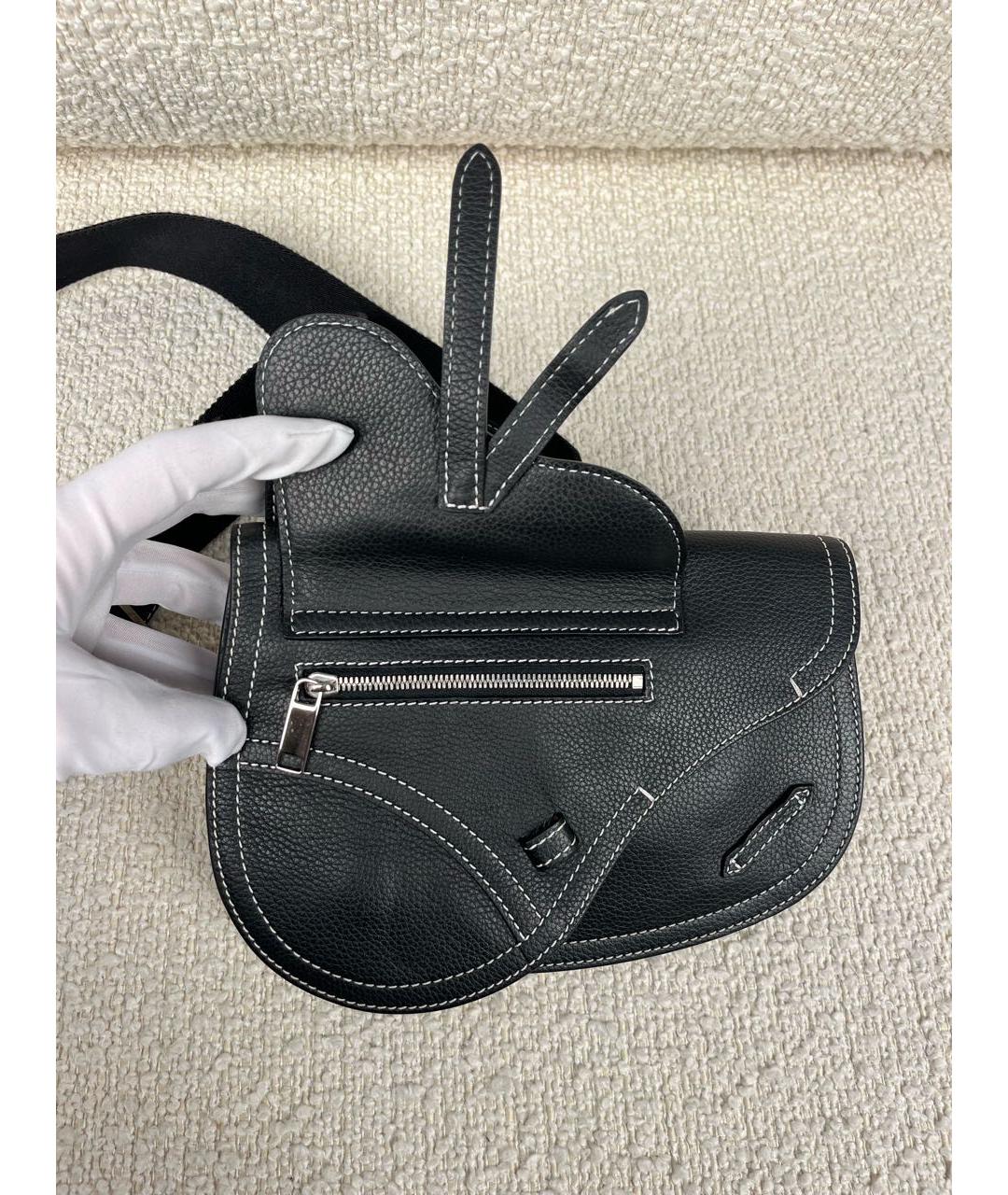 CHRISTIAN DIOR Черная кожаная сумка на плечо, фото 7