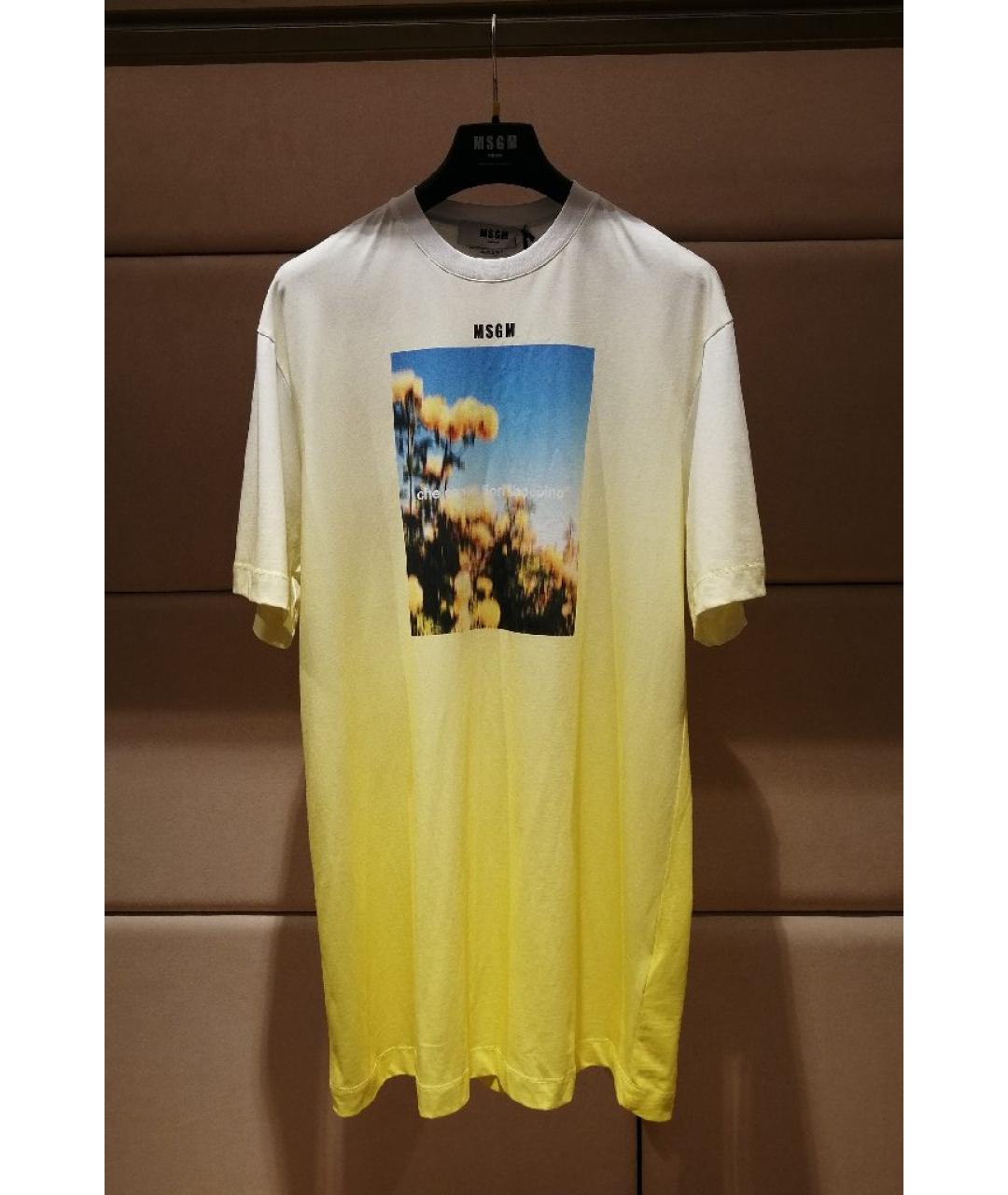 MSGM Желтое хлопковое повседневное платье, фото 3
