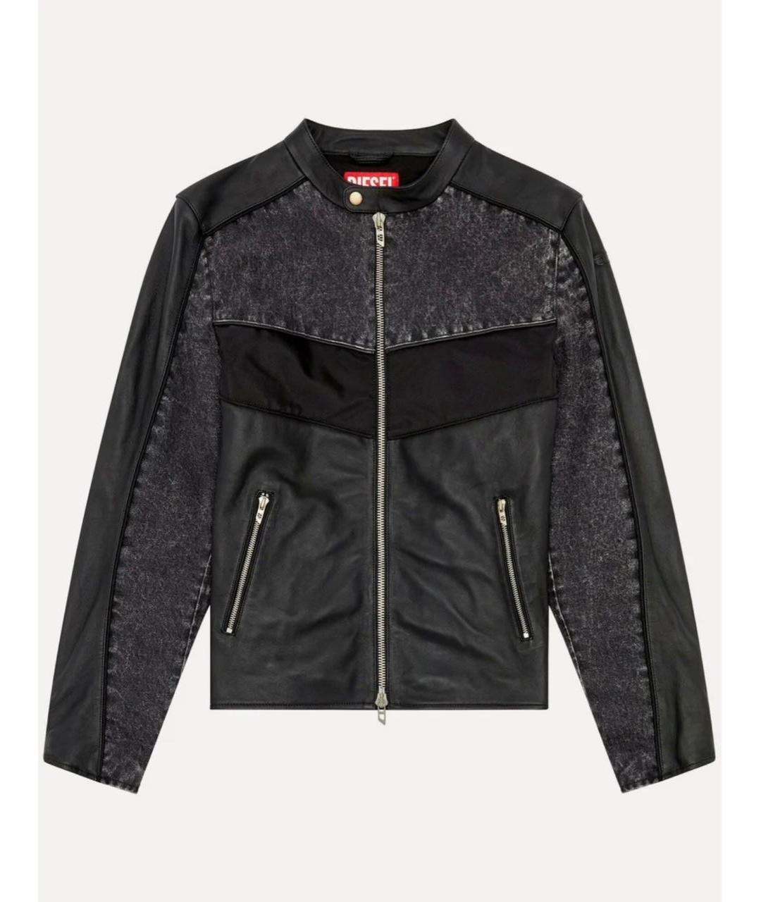 DIESEL Черная кожаная куртка, фото 5