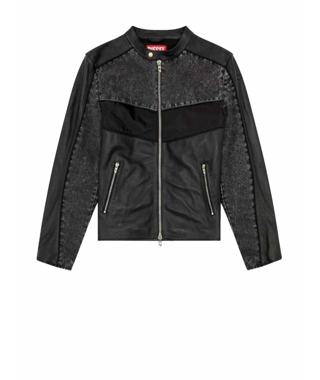 DIESEL Черная кожаная куртка, фото 1