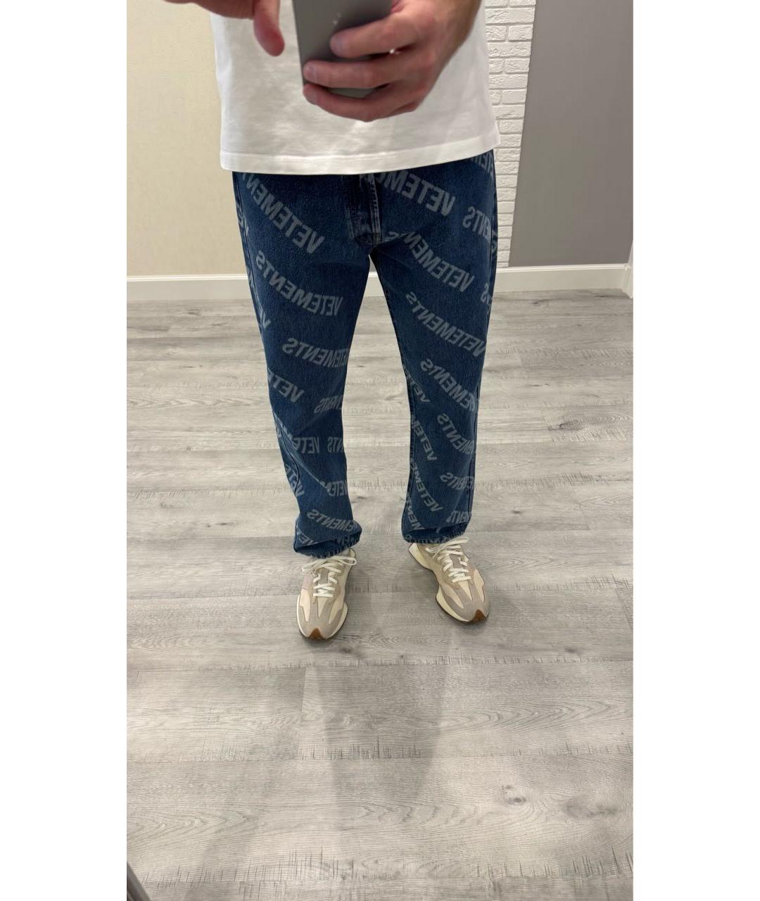 VETEMENTS Синие хлопковые джинсы, фото 7