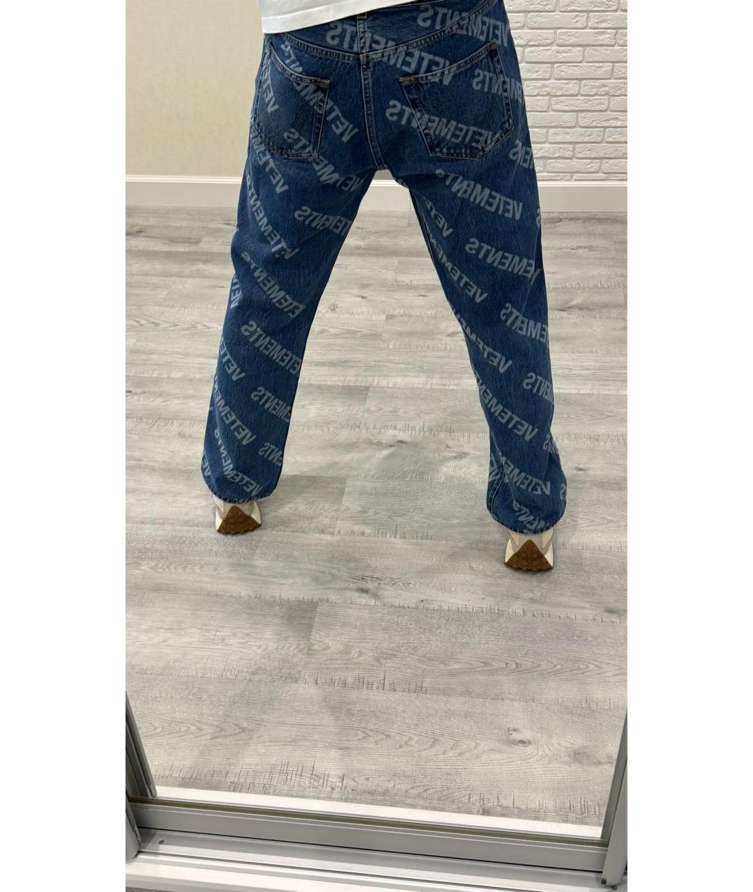 VETEMENTS Синие хлопковые джинсы, фото 4
